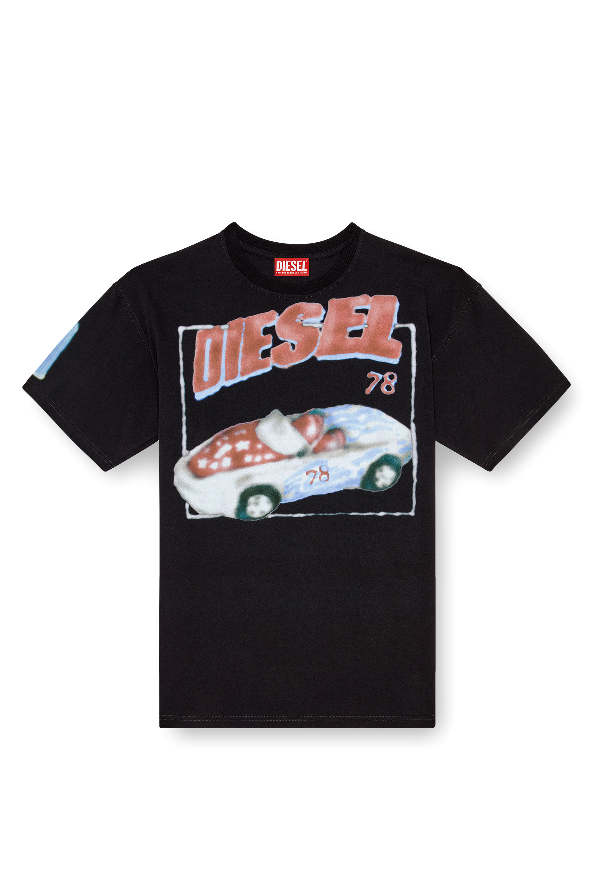 Diesel - T-BOXT-Q17, Homme T-shirt avec imprimé voiture in Noir - Image 3