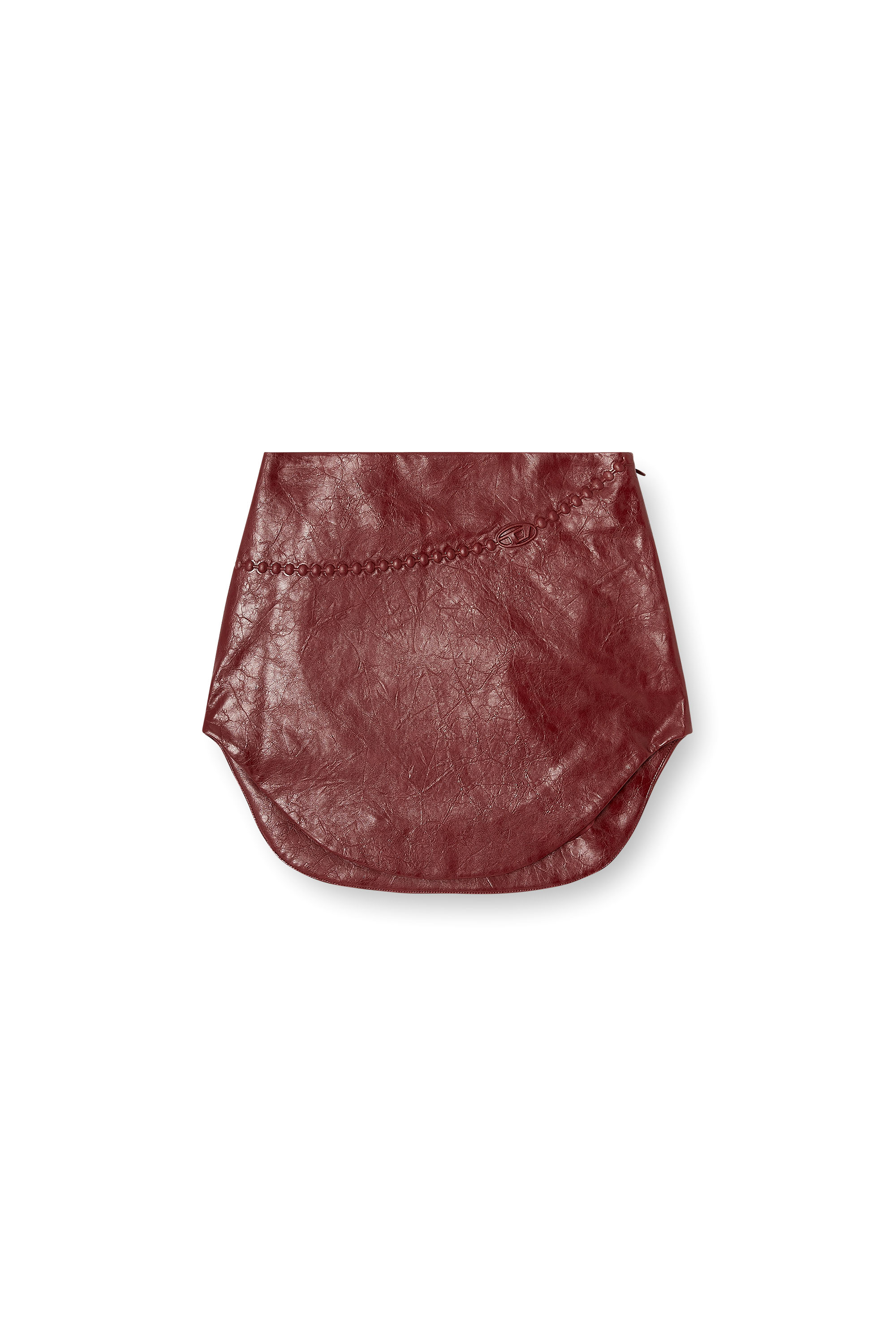 Diesel - O-HARA, Minijupe enduite avec motif embossé Femme in Rouge - 3