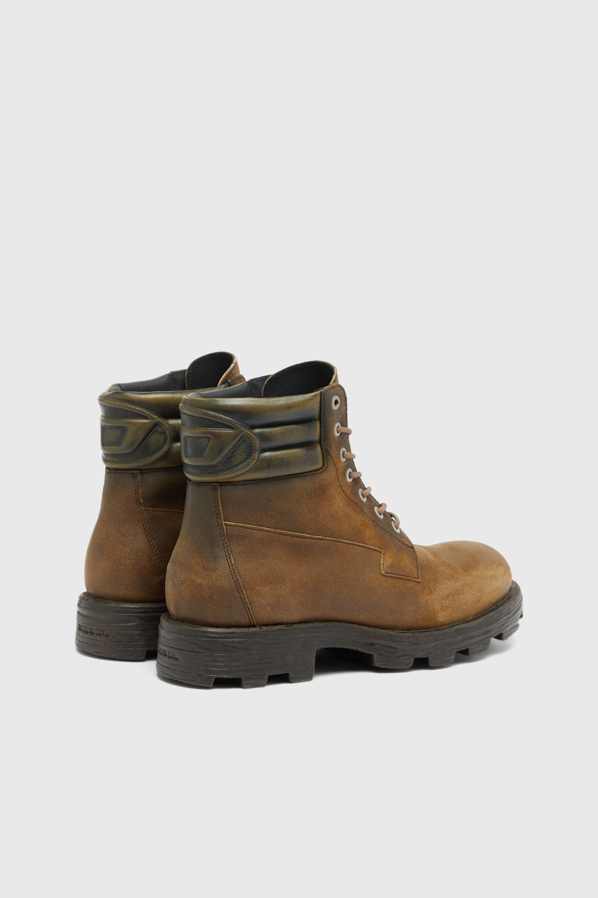 Diesel - D-HAMMER LACE UP, D-Hammer-Combat bottes en su&egrave;de effet vieilli Homme in Marron - 3