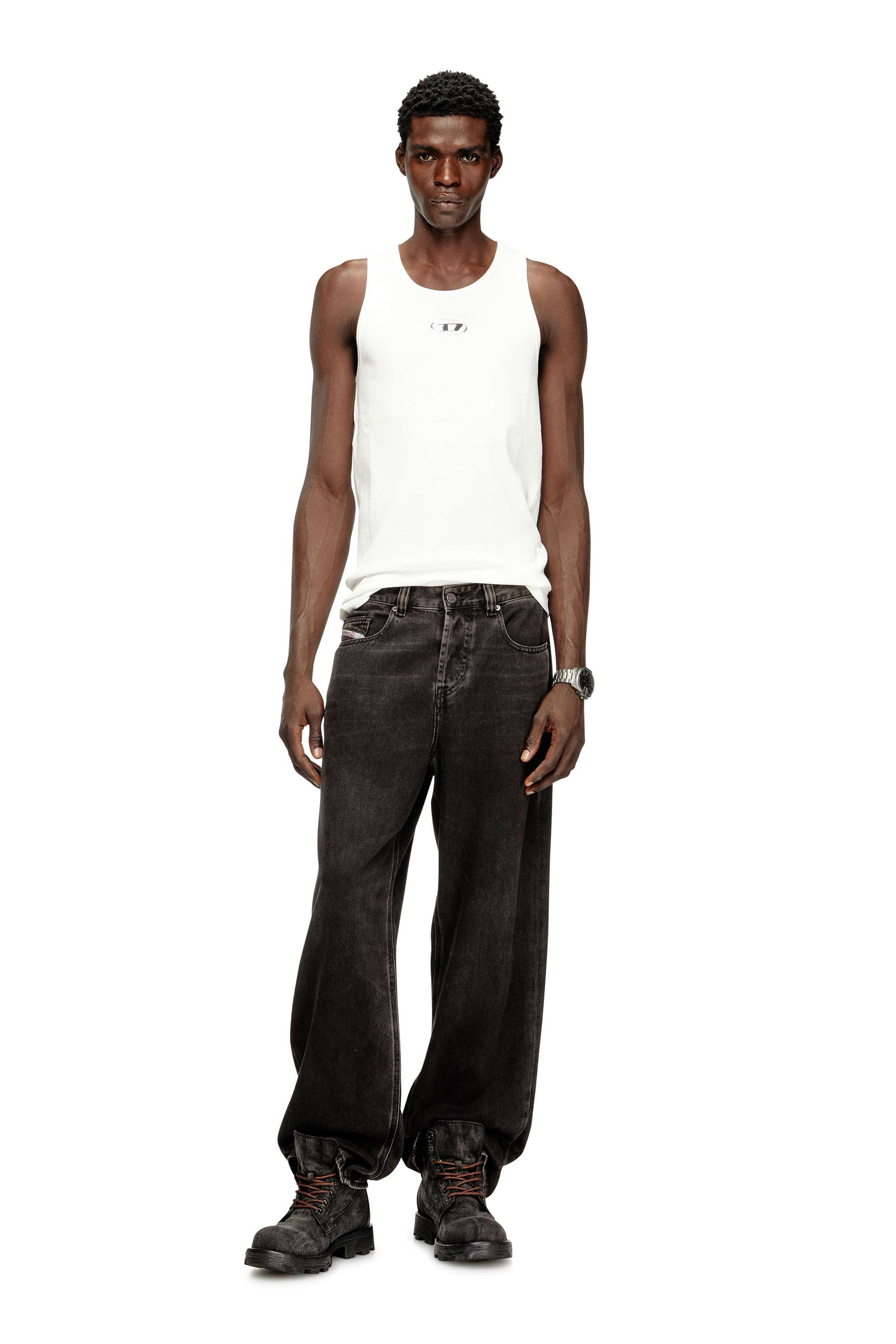 Diesel - T-LIFTY-IOD, Débardeur en coton avec logo Homme in Blanc - 1