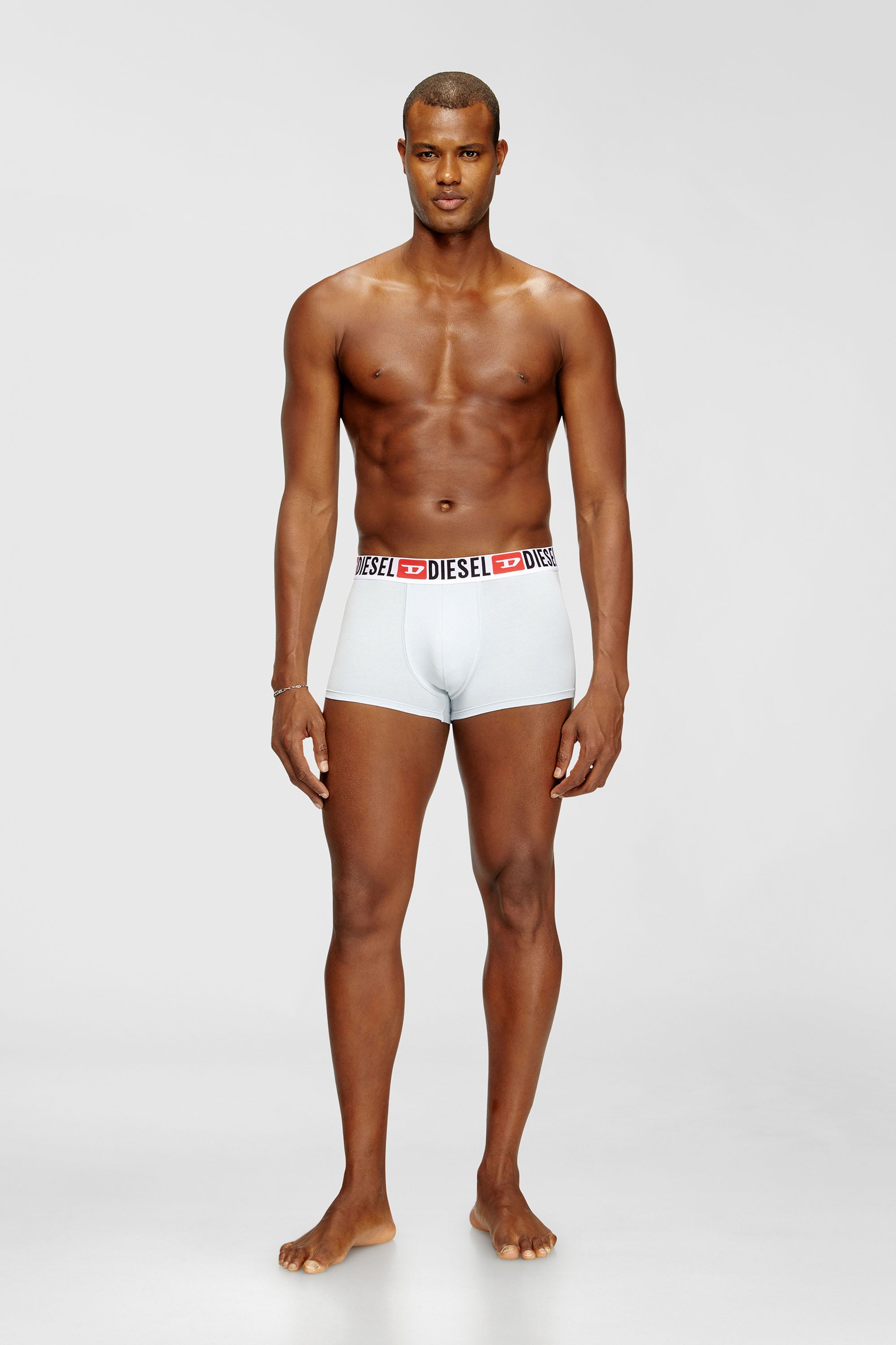 Diesel - UMBX-DAMIENTHREEPACK, Lot de trois boxers avec taille orn&eacute;e du logo sur toute la surface Homme in Bleu - 2