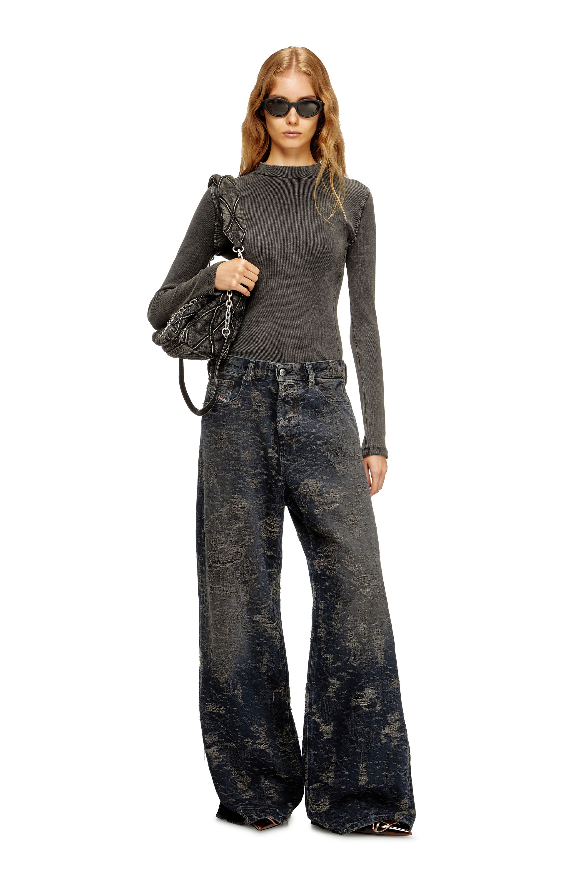 Diesel - Relaxed Jeans 1996 D-Sire 007BV Femme, Noir/Gris foncé - Image 2