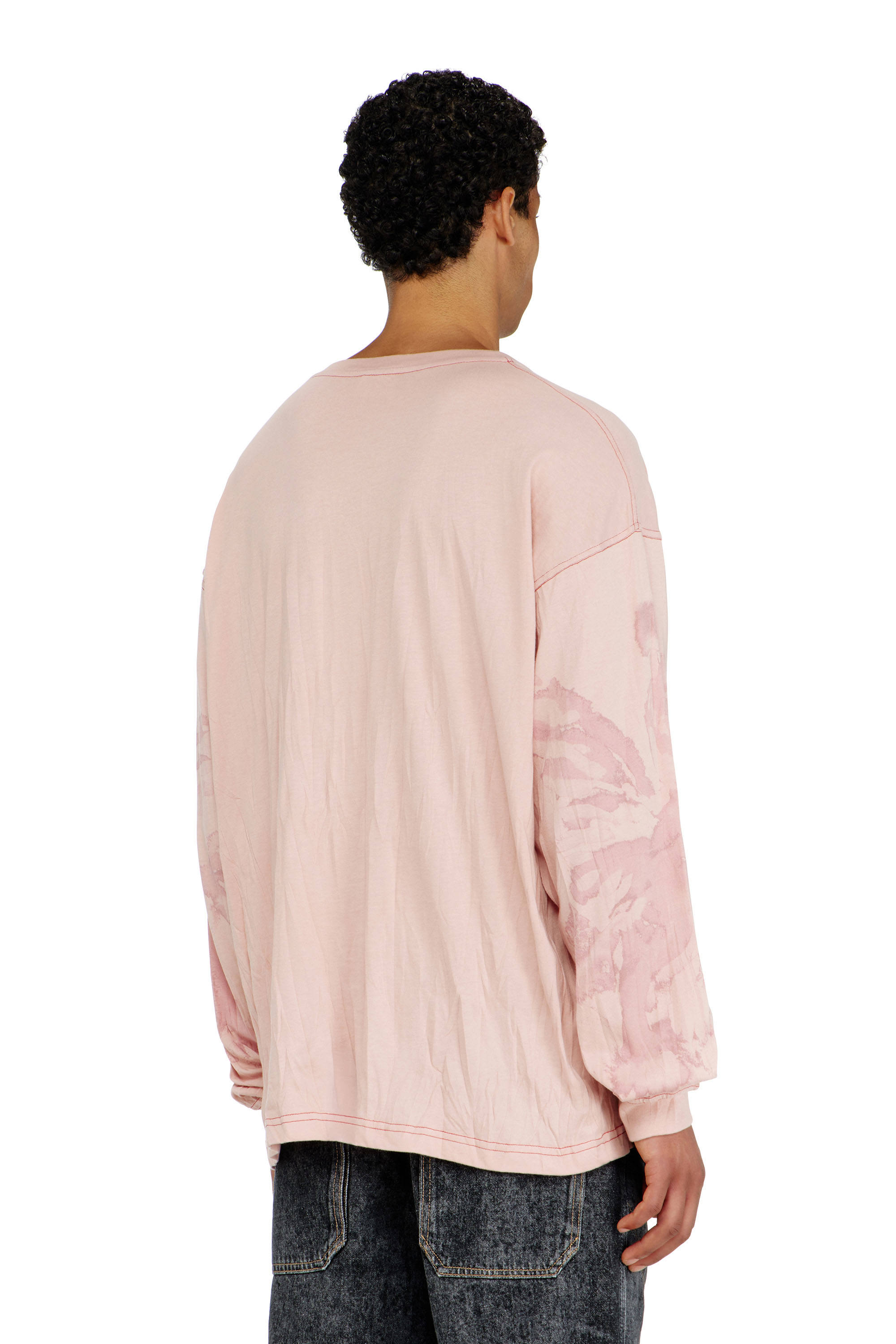 Diesel - T-BOXT-LS-AA4, T-shirt relaxed &agrave; manches longues avec imprim&eacute; tachet&eacute; Homme in ToBeDefined - 3