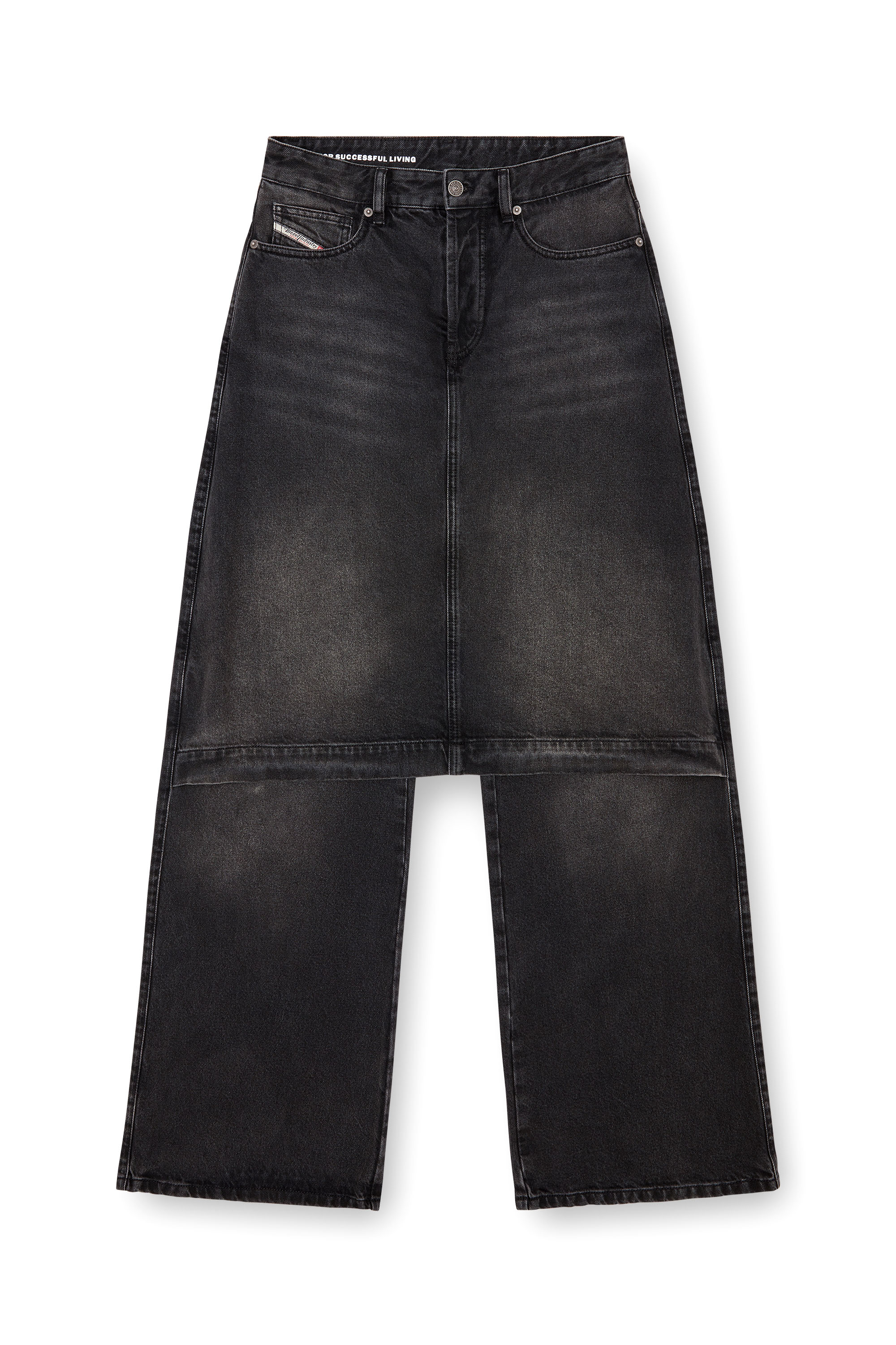 Diesel - Femme Straight Jeans D-Syren 0CBDG, Noir/Gris foncé - Image 5