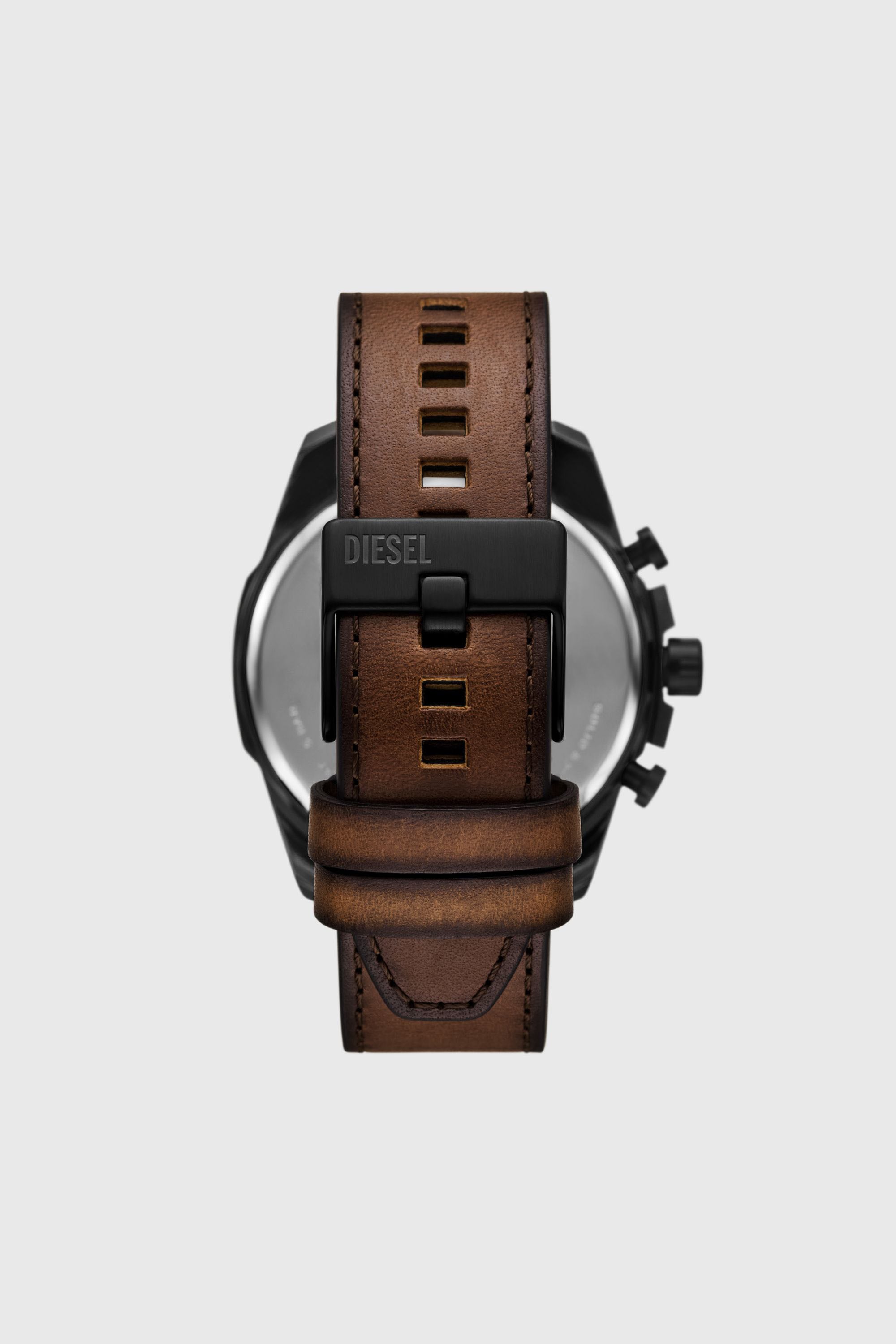 Diesel - DZ4692 WATCH, Montre Mega Chief Slim en cuir brun Homme in Marron - 2