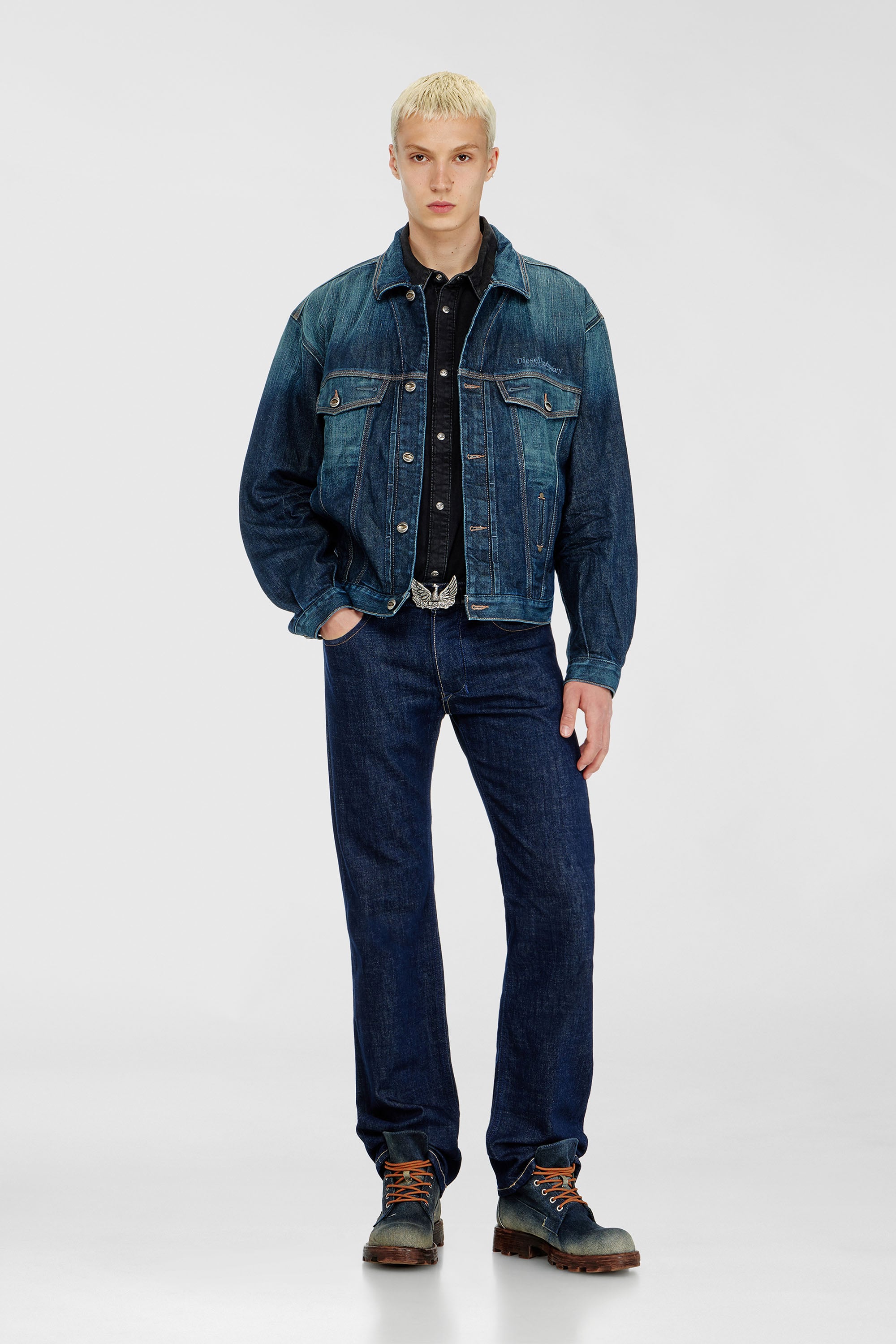 Diesel - D-DENVER-CL, Veste trucker en denim selvedge Mixte in Bleu - 1