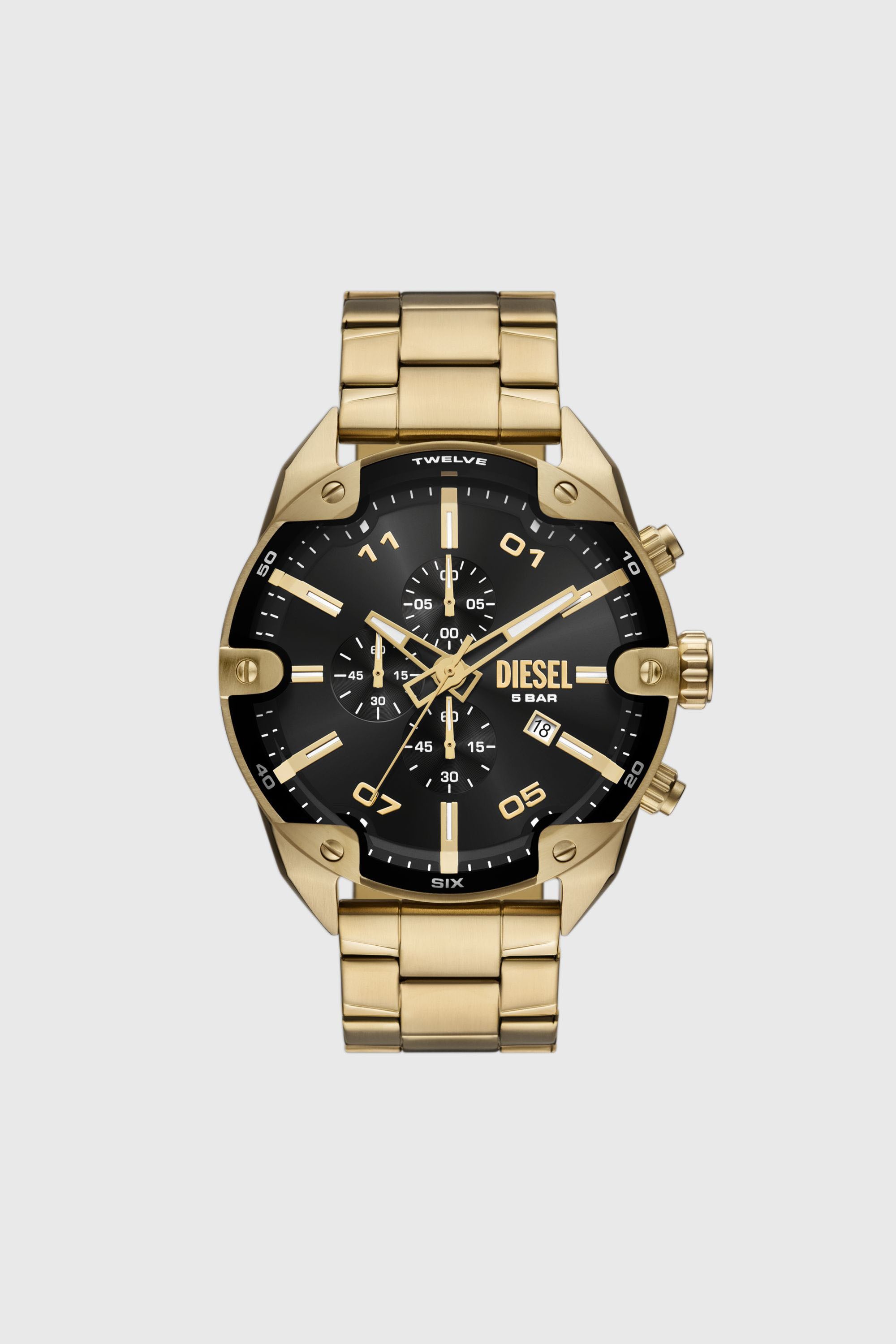 Diesel - DZ4678, Montre Spiked en acier inoxydable Homme in Dor&eacute; - 1