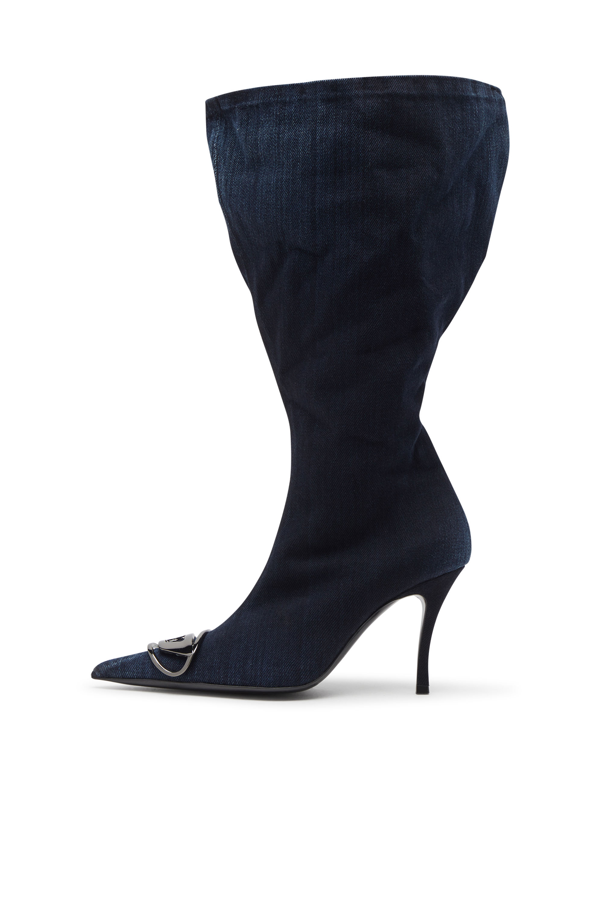 Diesel - D-VENUS KB LARGE, Woman's D-Venus-Wide knee-high boots in denim in Dark Blue - 7