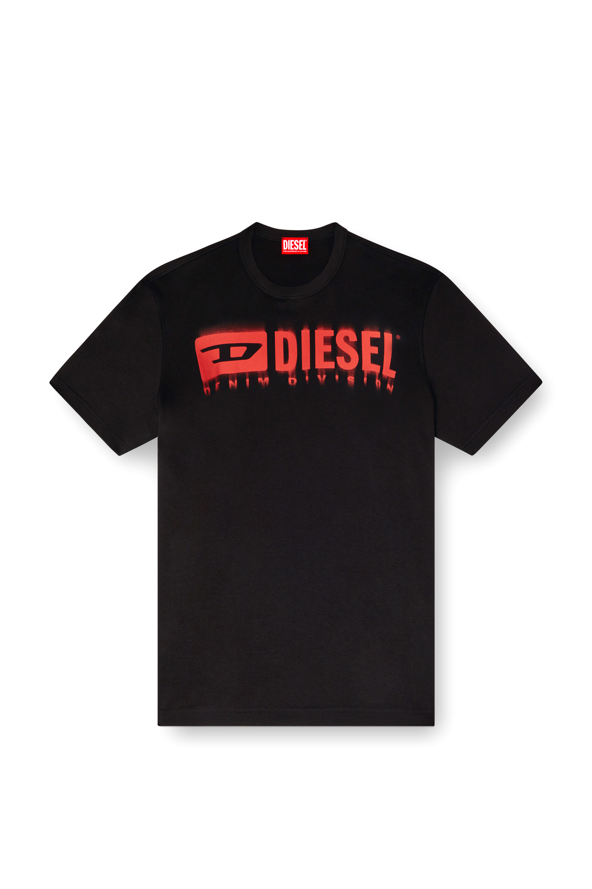 Diesel - T-ADJUST-Q7, T-shirt avec logo Diesel effet flou Homme in Noir - 2