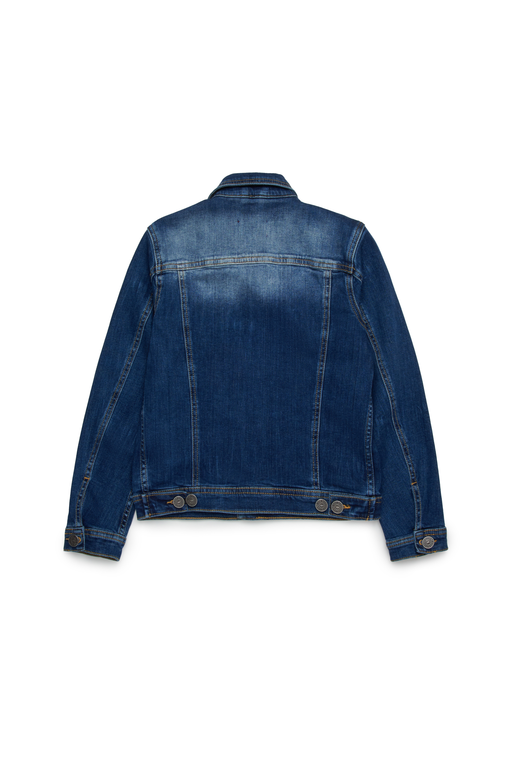 Diesel - JNHILL, Veste trucker en denim effet d&eacute;chir&eacute;-r&eacute;par&eacute; Homme in Bleu - 2
