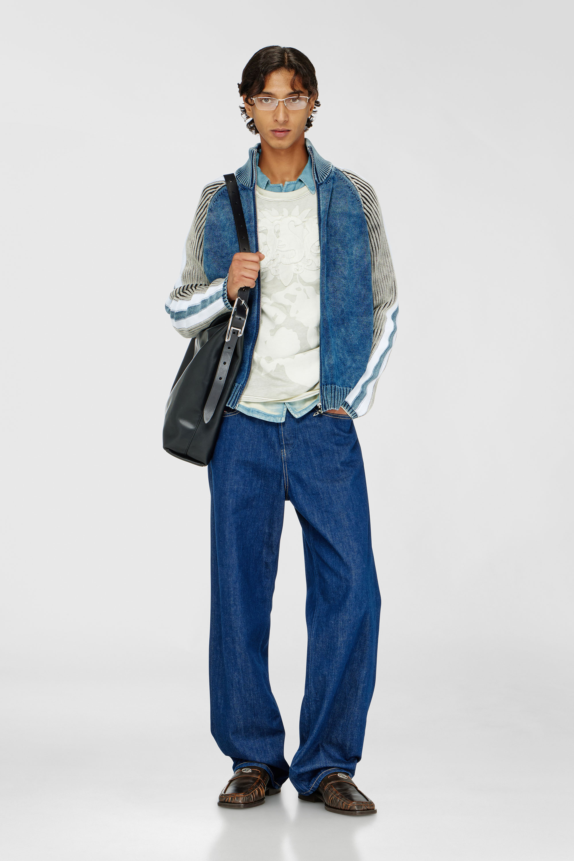 Diesel - K-HERONIMO, Cardigan zipp&eacute; avec bandes sportives Homme in Polychrome - 2