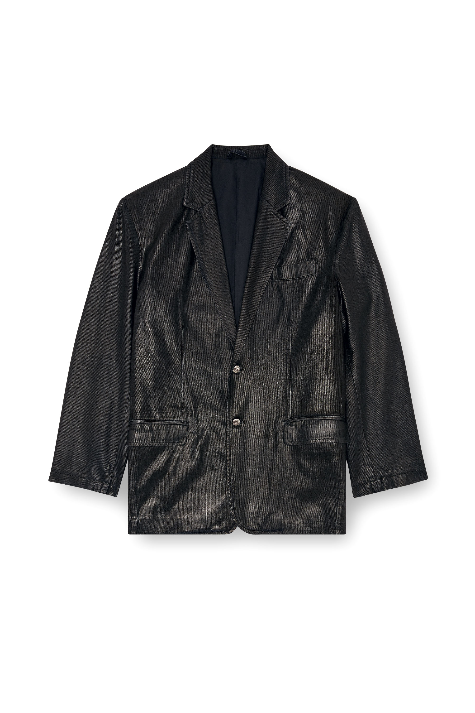 Diesel - D-BLA, Blazer en denim tailoring enduit Mixte in Noir - 6