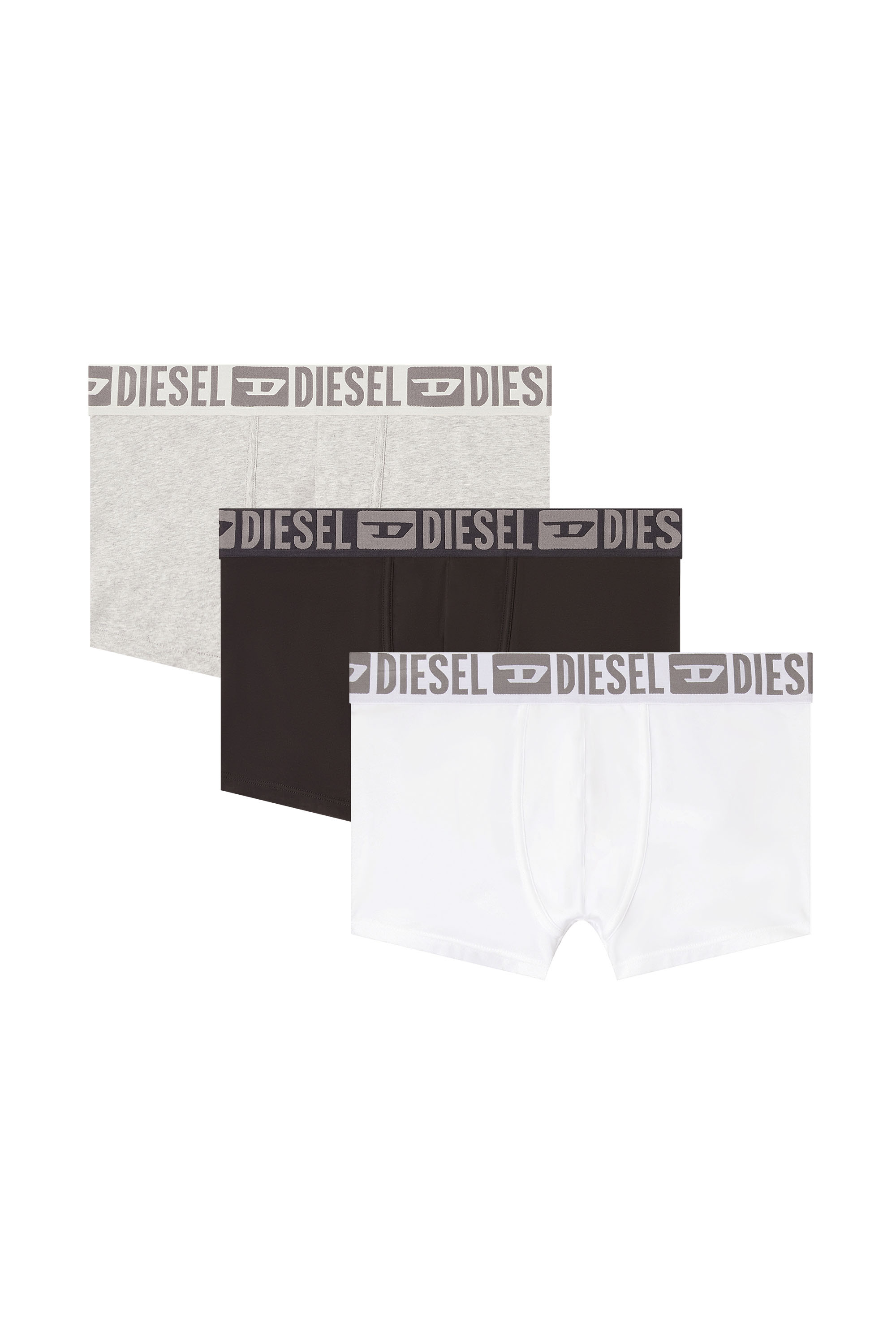 Diesel - MIKE-D-CORE-3PACK, Lot de 3 boxers en coton stretch avec ceinture ton sur ton Homme in Polychrome - 1