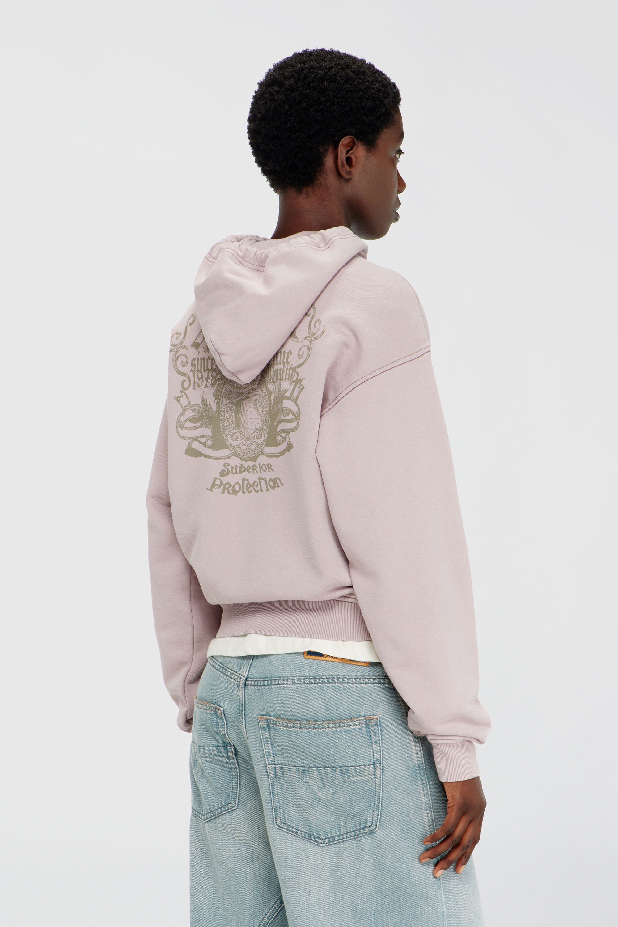 Diesel - F-PHOENY, Sweat &agrave; capuche avec imprim&eacute;s et clous strass Femme in Violet - 4