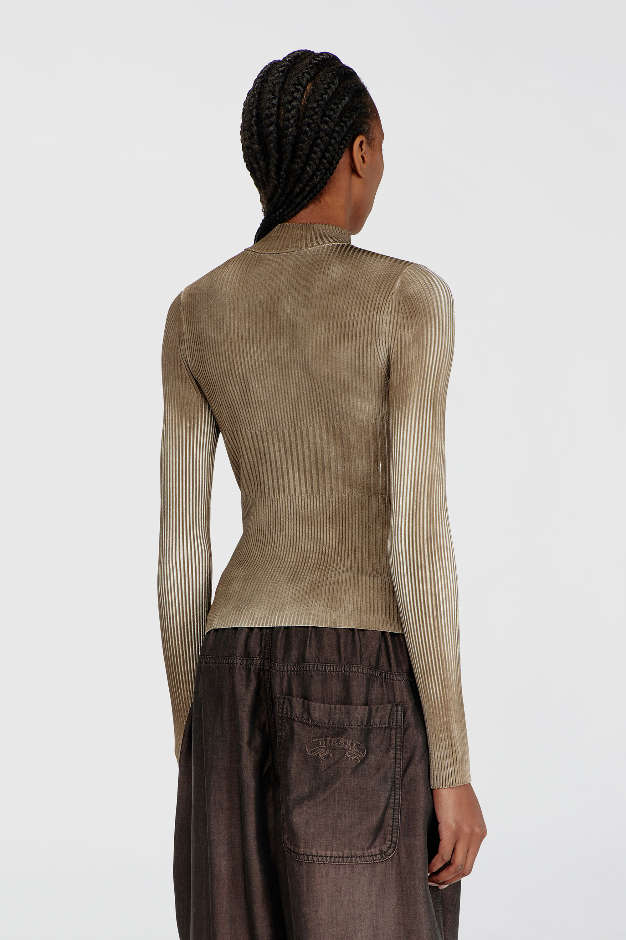 Diesel - M-SARMA, Cardigan zipp&eacute; c&ocirc;tel&eacute; avec bandes contrastantes Femme in Polychrome - 4