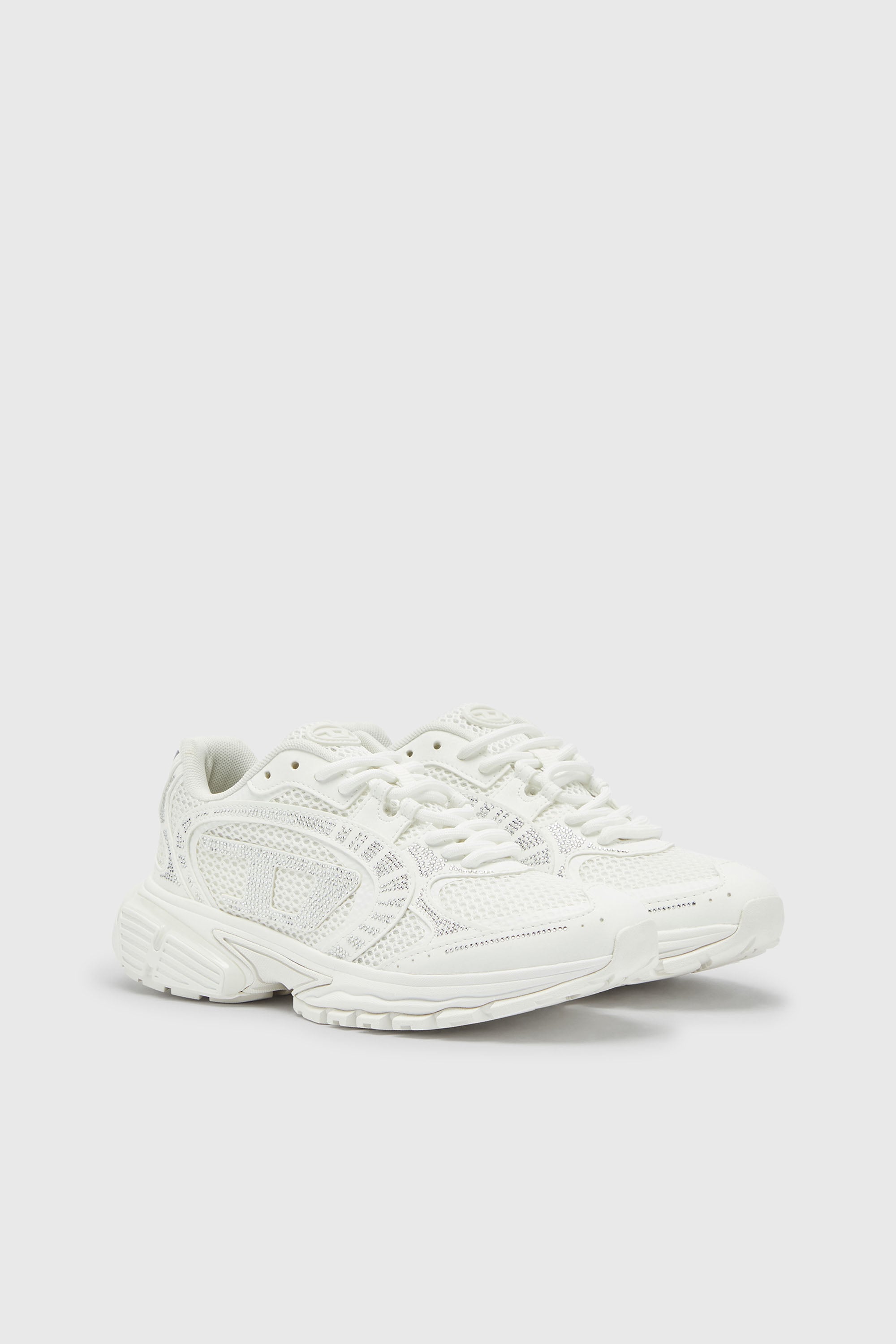 Diesel - S-PRO-V-DENSE LOW W, S-Pro-V-Dense - Sneakers en mesh avec cristaux Femme in Blanc - 2