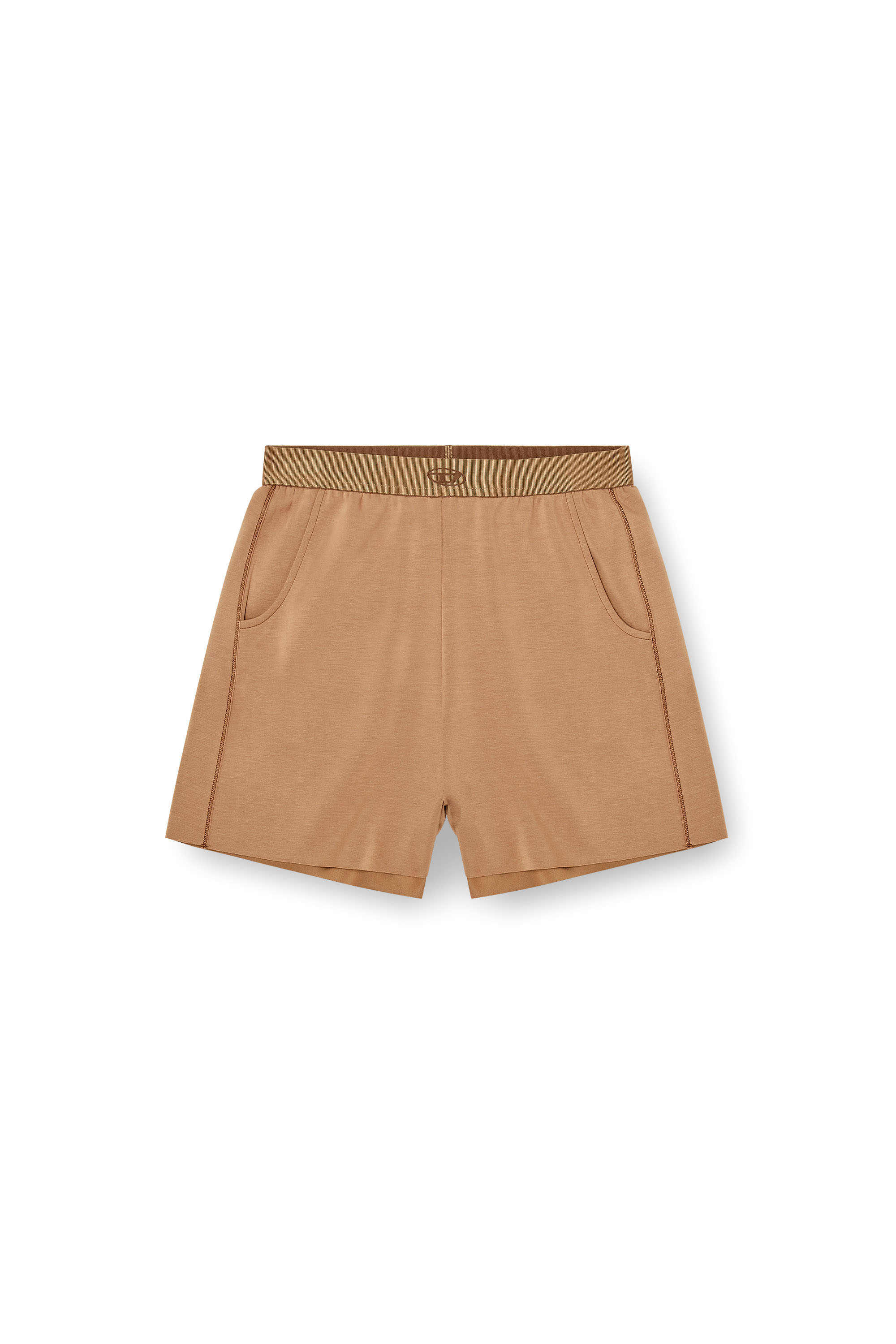 Diesel - MARTHA-UTLT, Short en scuba stretch l&eacute;ger Femme in Marron - 3