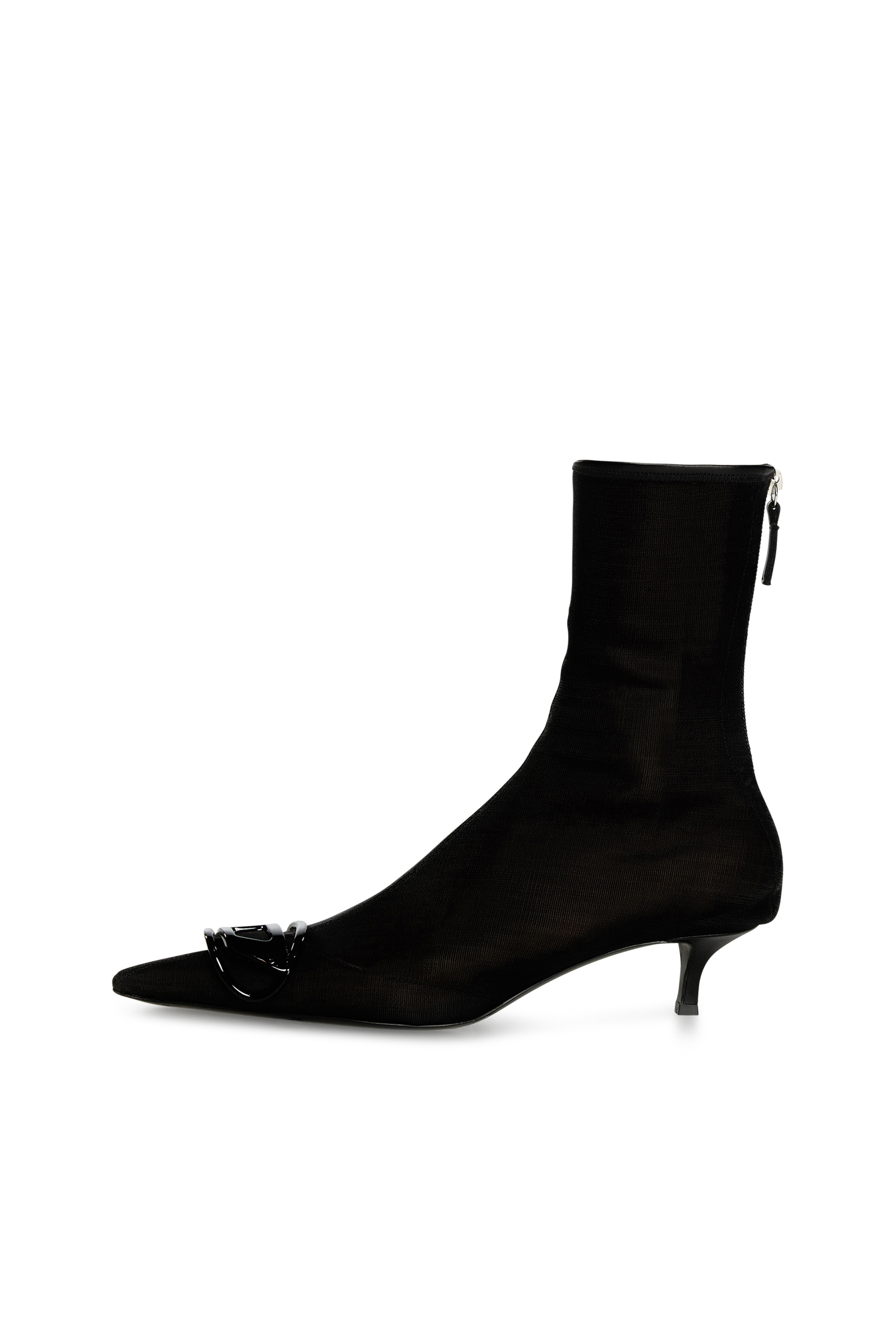 Diesel - D-VENUS KITTIE BT, Bottines en mesh stretch avec petit talon Femme in Noir - 2