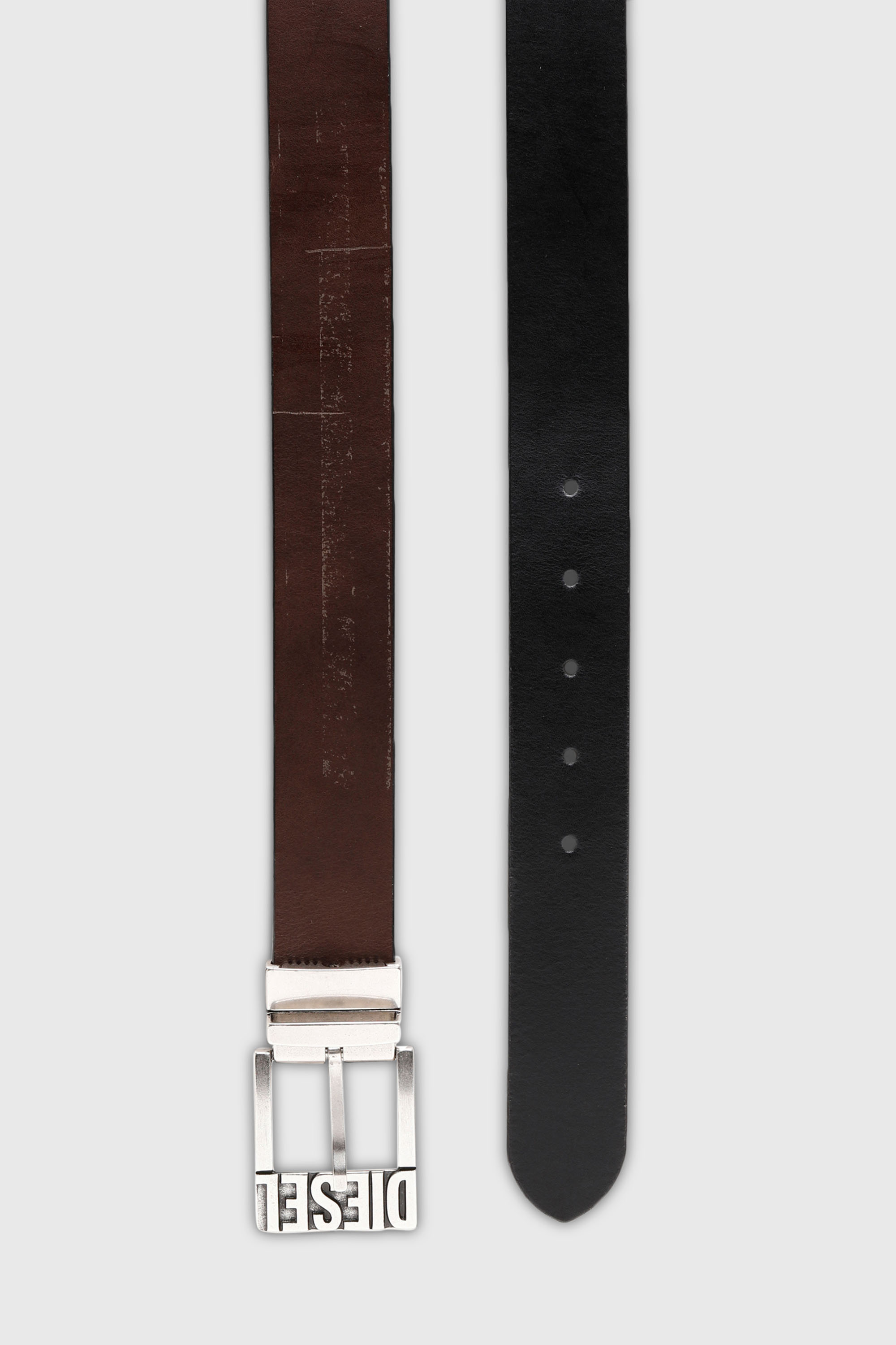 Diesel - B-SHIFT II, Man's 3.4cm reversible leather belt in Black/Brown - 4