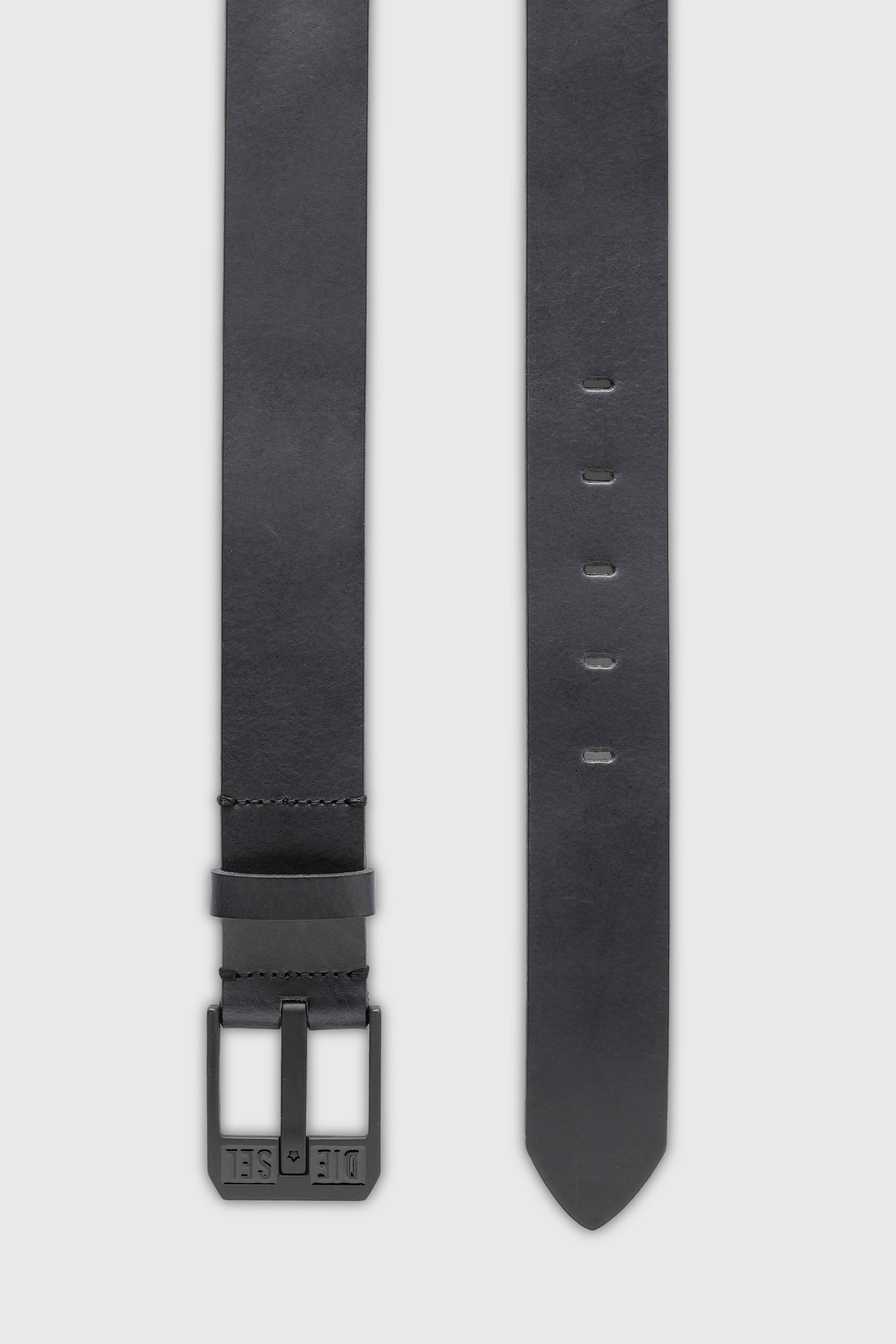 Diesel - BLUESTAR II, Ceinture 3.9 cm en cuir avec boucle logo &eacute;toile Homme in Gris - 3