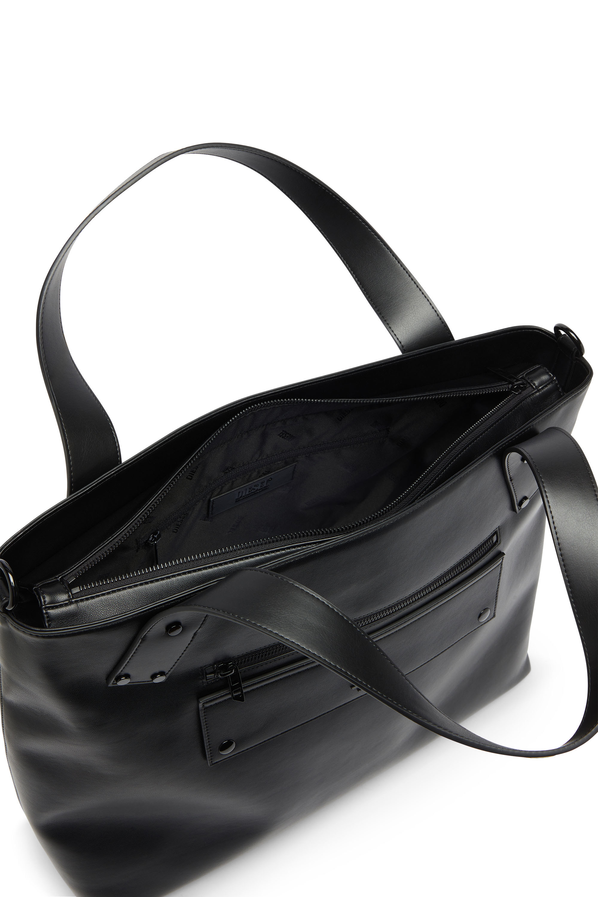 Diesel - RIVET-D TOTE E\W, Rivet-D - Sac shopping zipp&eacute; avec poche &agrave; rabat Homme in Noir - 3