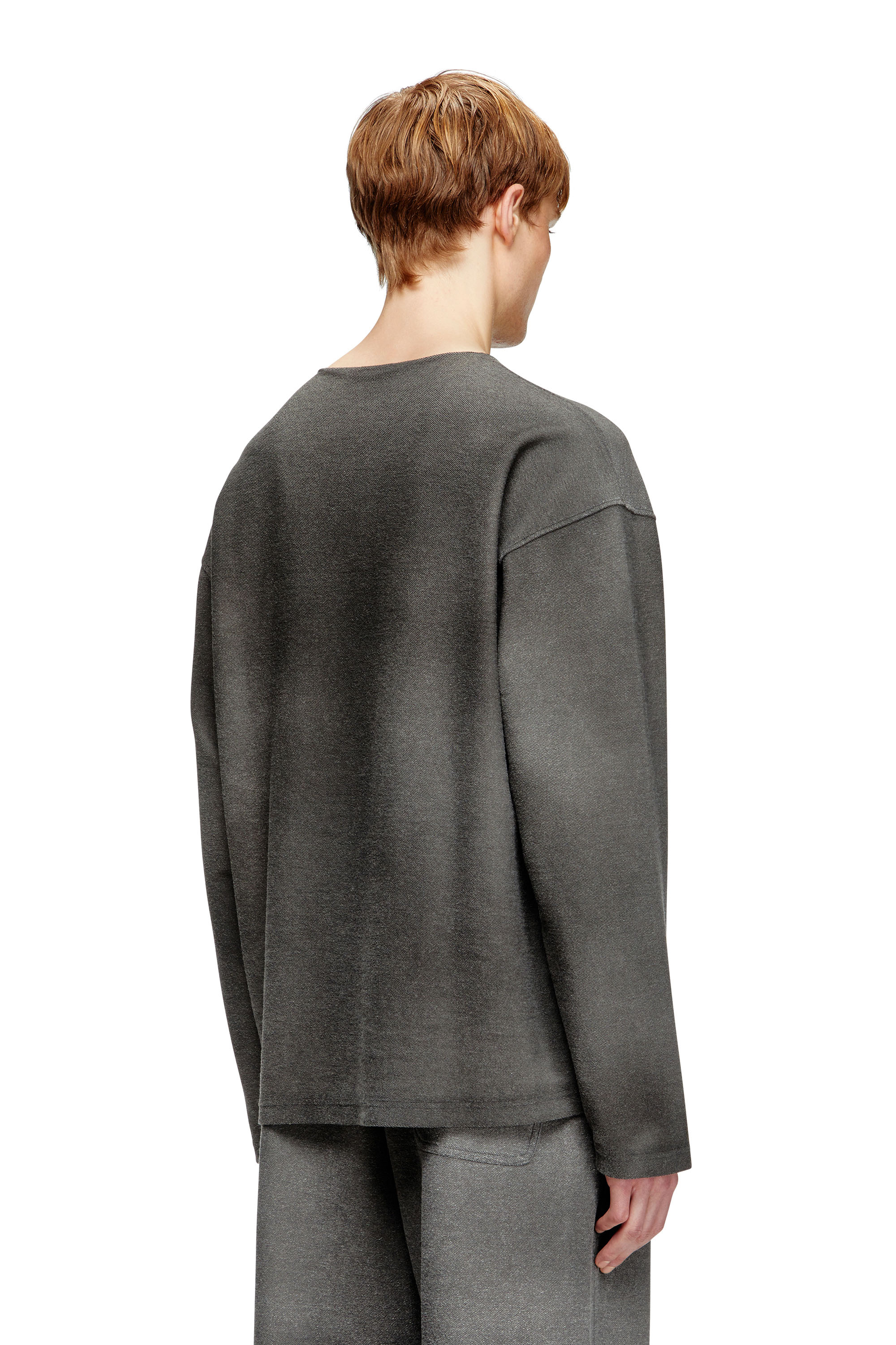 Diesel - S-RUBEN, Sweat-shirt avec effet vieilli &agrave; l'avant Homme in Gris - 4