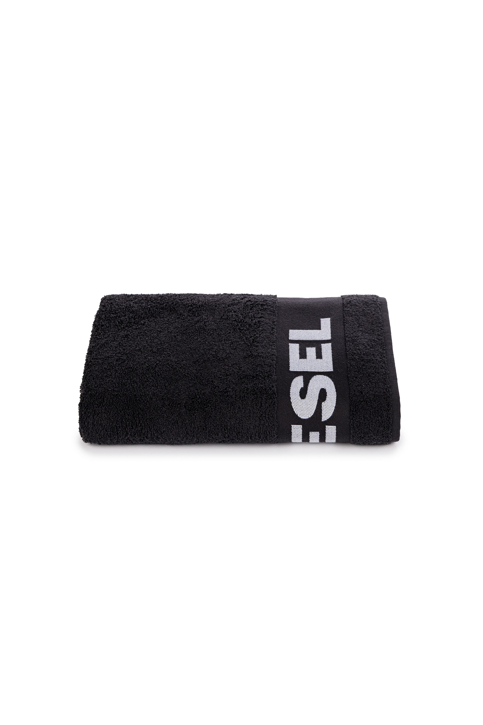Diesel - 1015215 LOGO-COTTON TOWEL 100X180 BLACK, Serviette en &Eacute;ponge de Coton avec Logo Mixte in Noir - 1