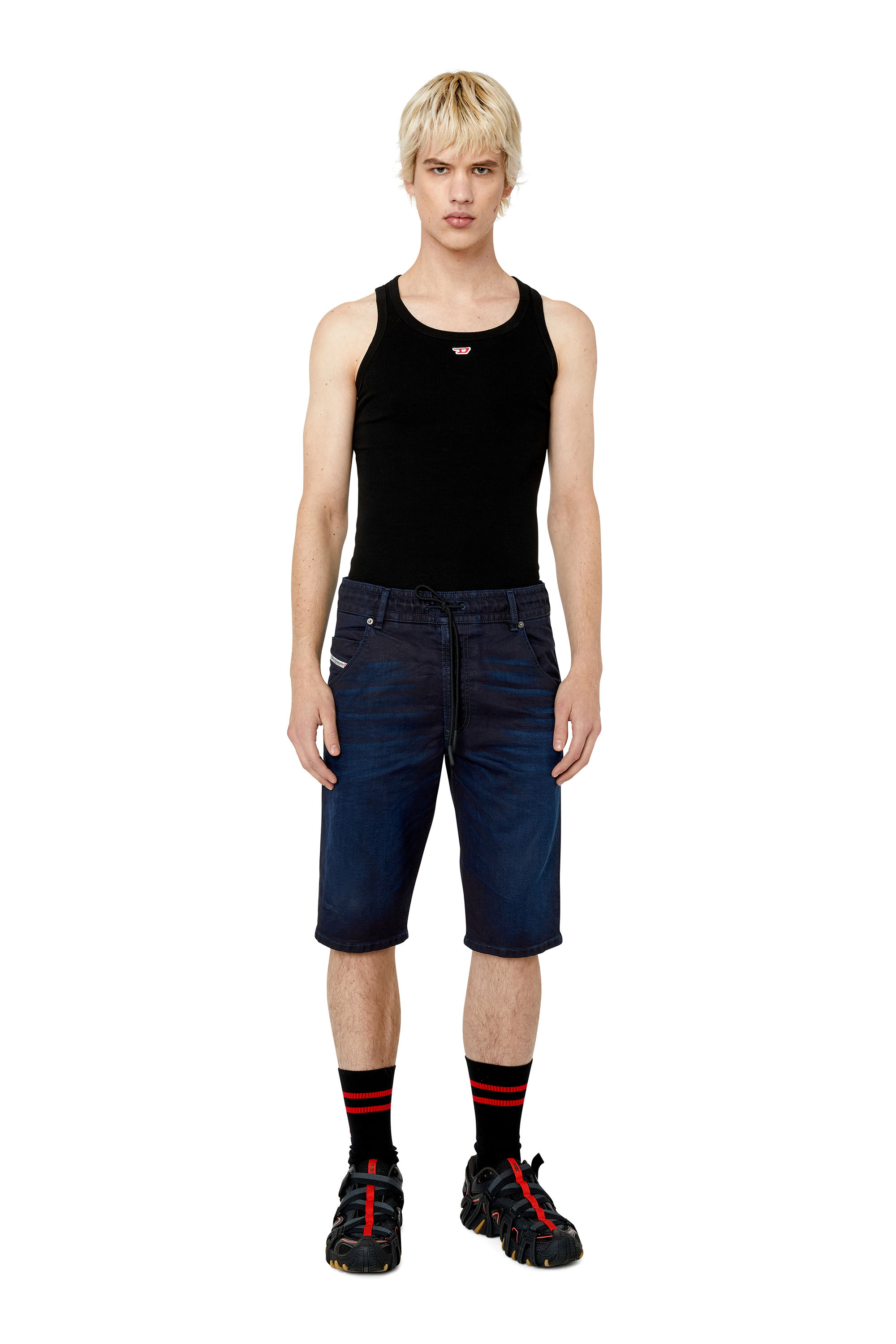 Diesel - D-KROOSHORT-Z JOGGJEANS, Bleu Foncé - Image 2