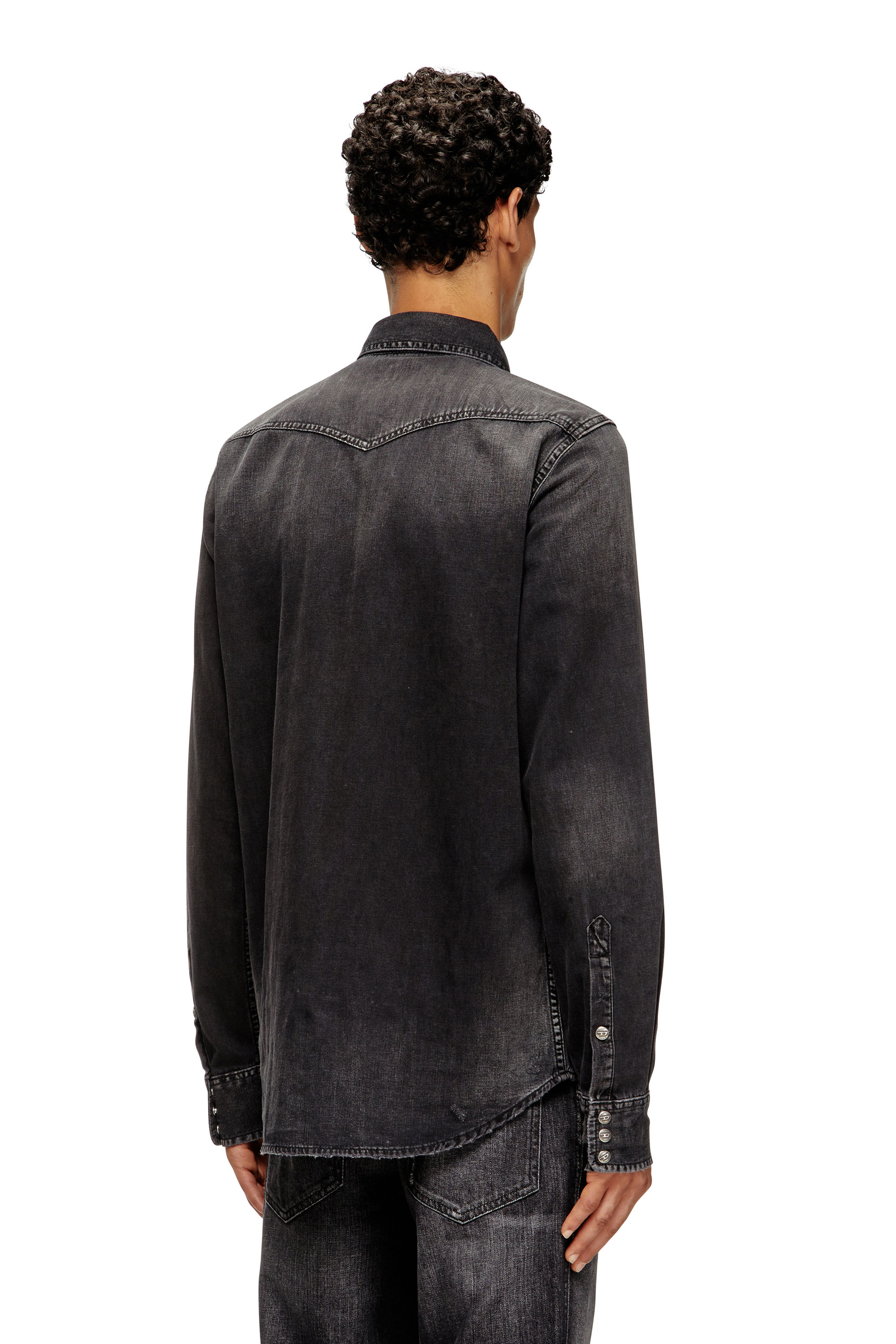 Diesel - D-VEGA, Surchemise en denim Homme in Noir - 4