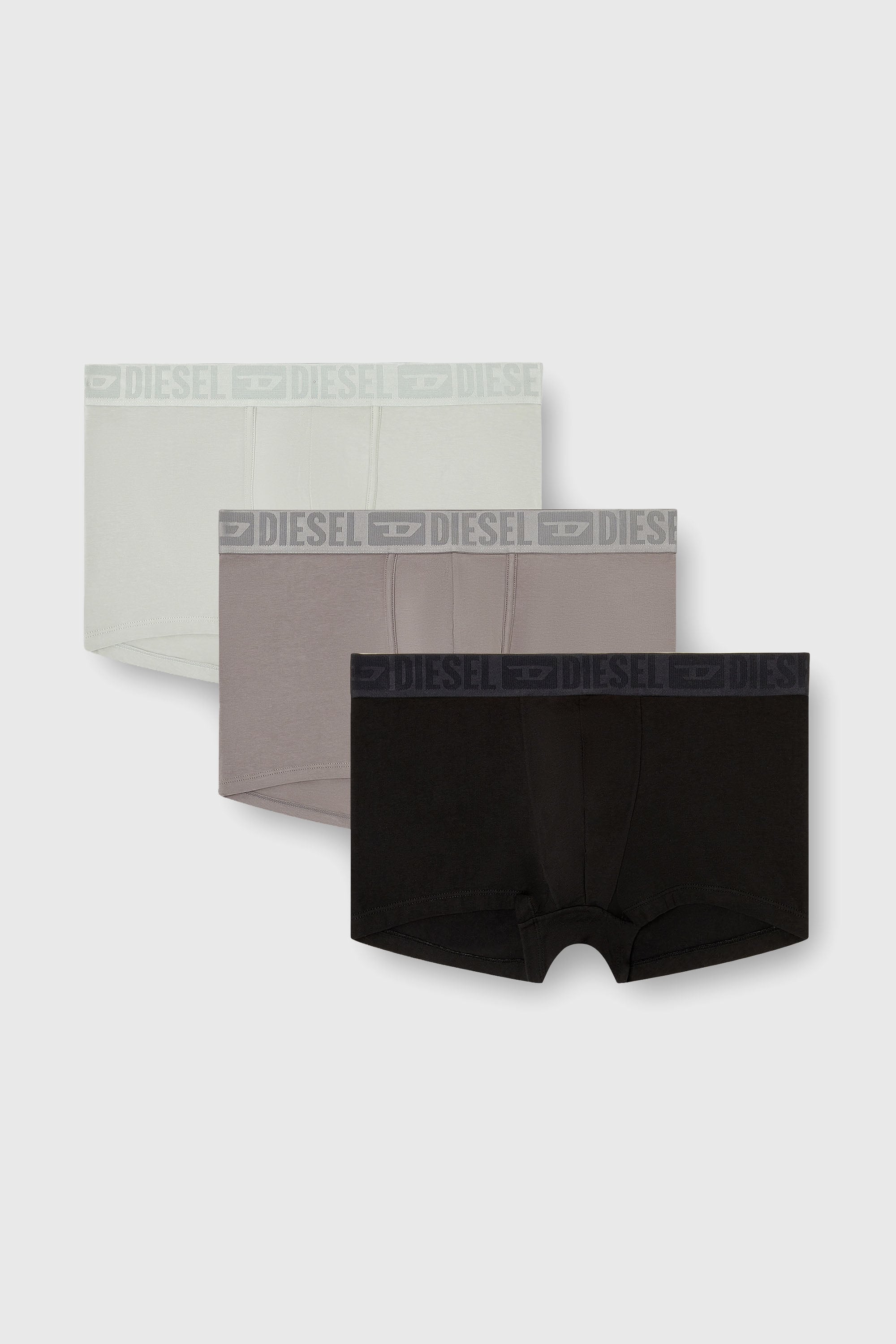 Diesel - MIKE-D-CORE-3PACK, Lot de trois boxers en coton stretch avec ceinture ton sur ton Homme in Gris - 1