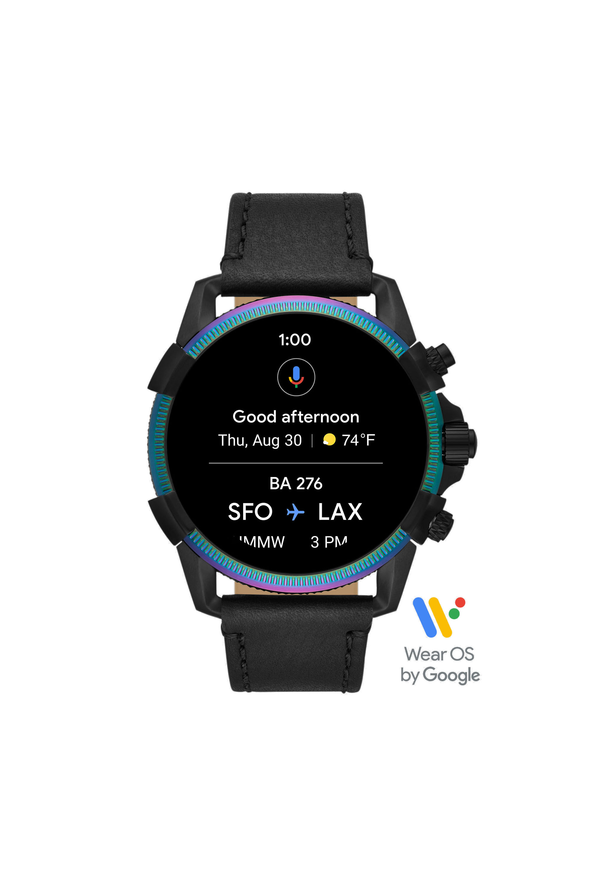 Diesel - DT2013, Montre connectée Full Guard 2.5 en cuir noir Homme in Noir - 6