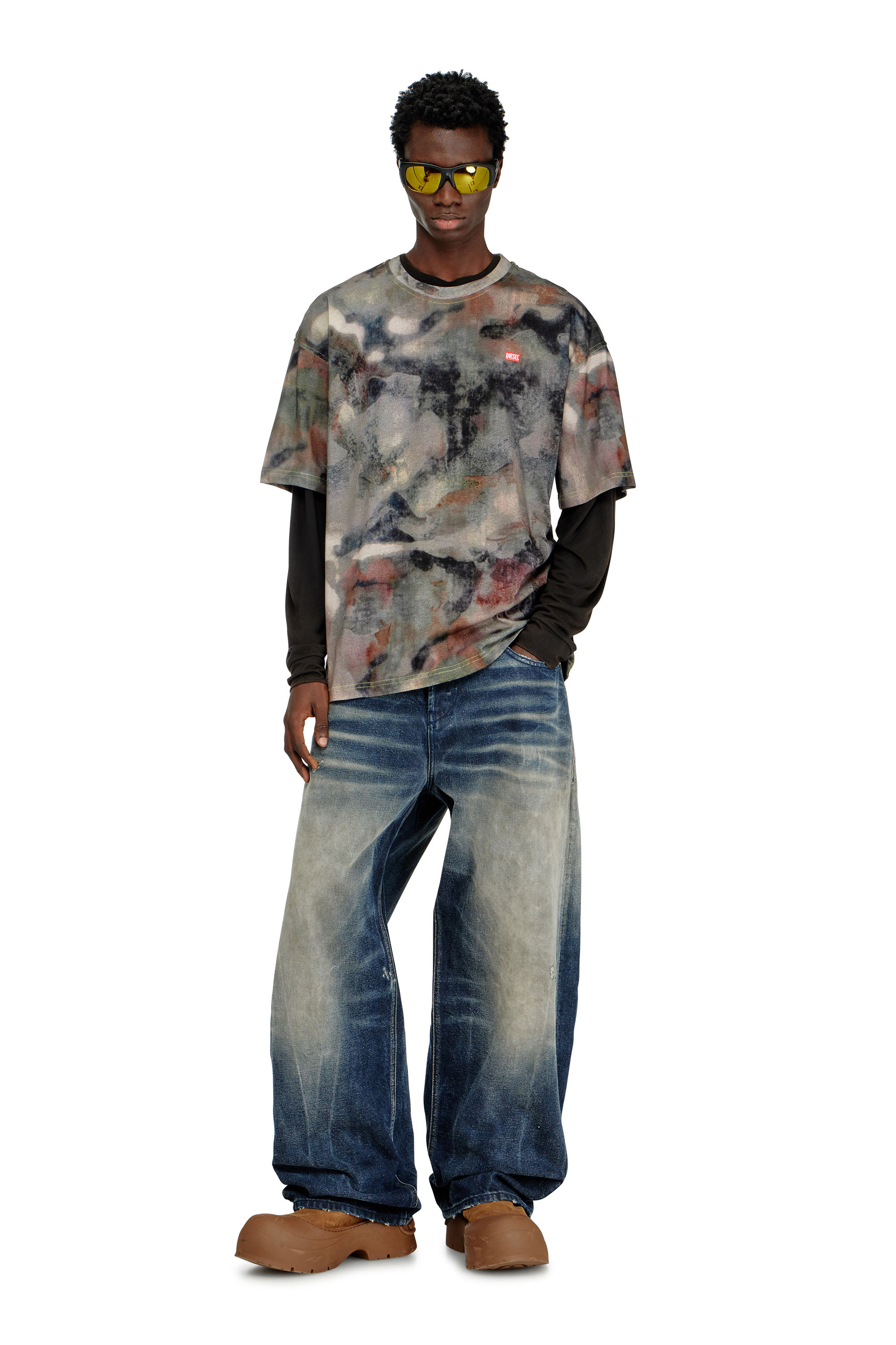 Diesel - T-BOXT-V7, T-shirt en coton &eacute;pais avec imprim&eacute; camouflage Homme in Polychrome - 2