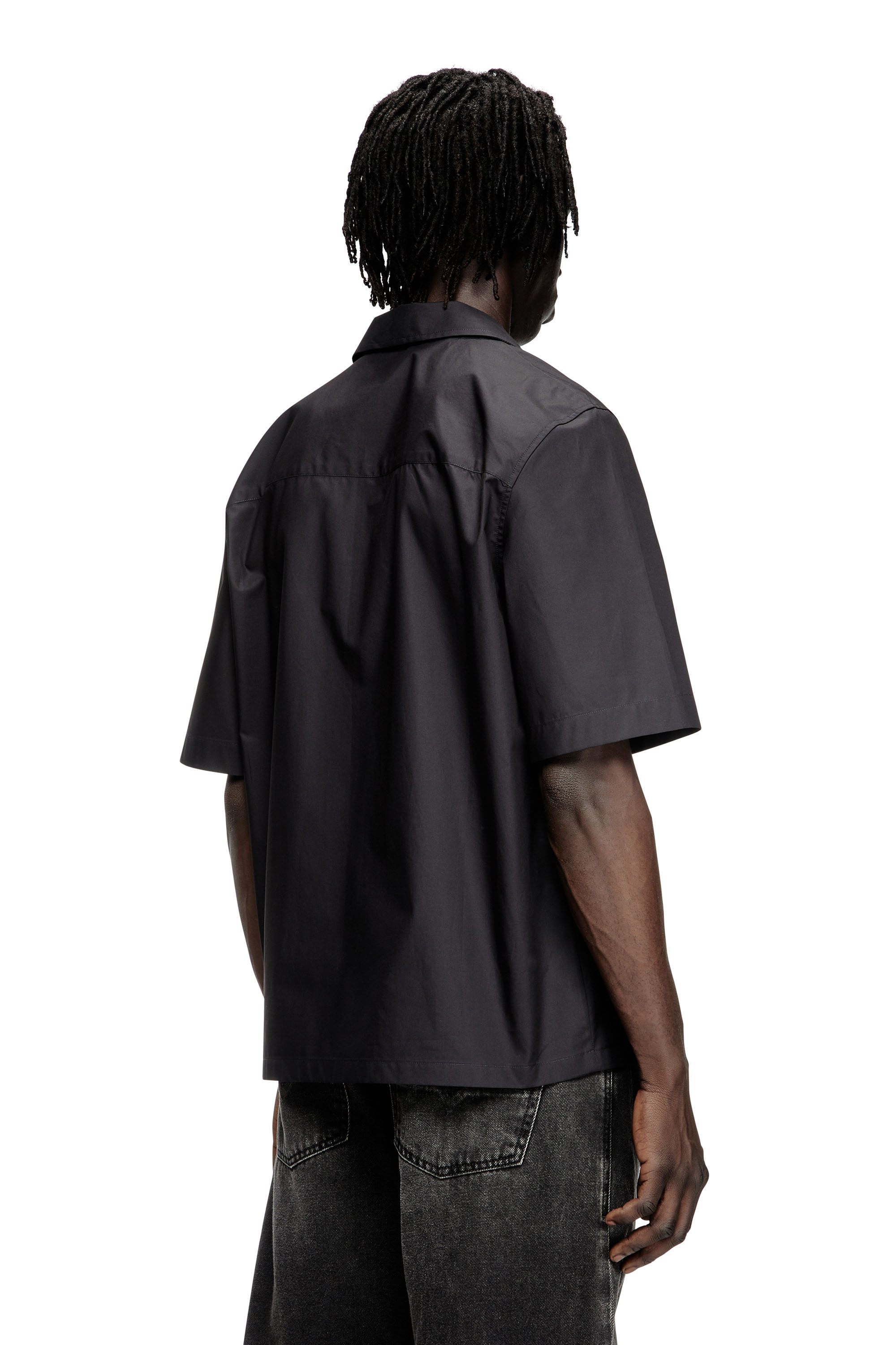 Diesel - S-MAC-PCAL, Chemise de bowling avec logo Oval D Homme in Noir - 4