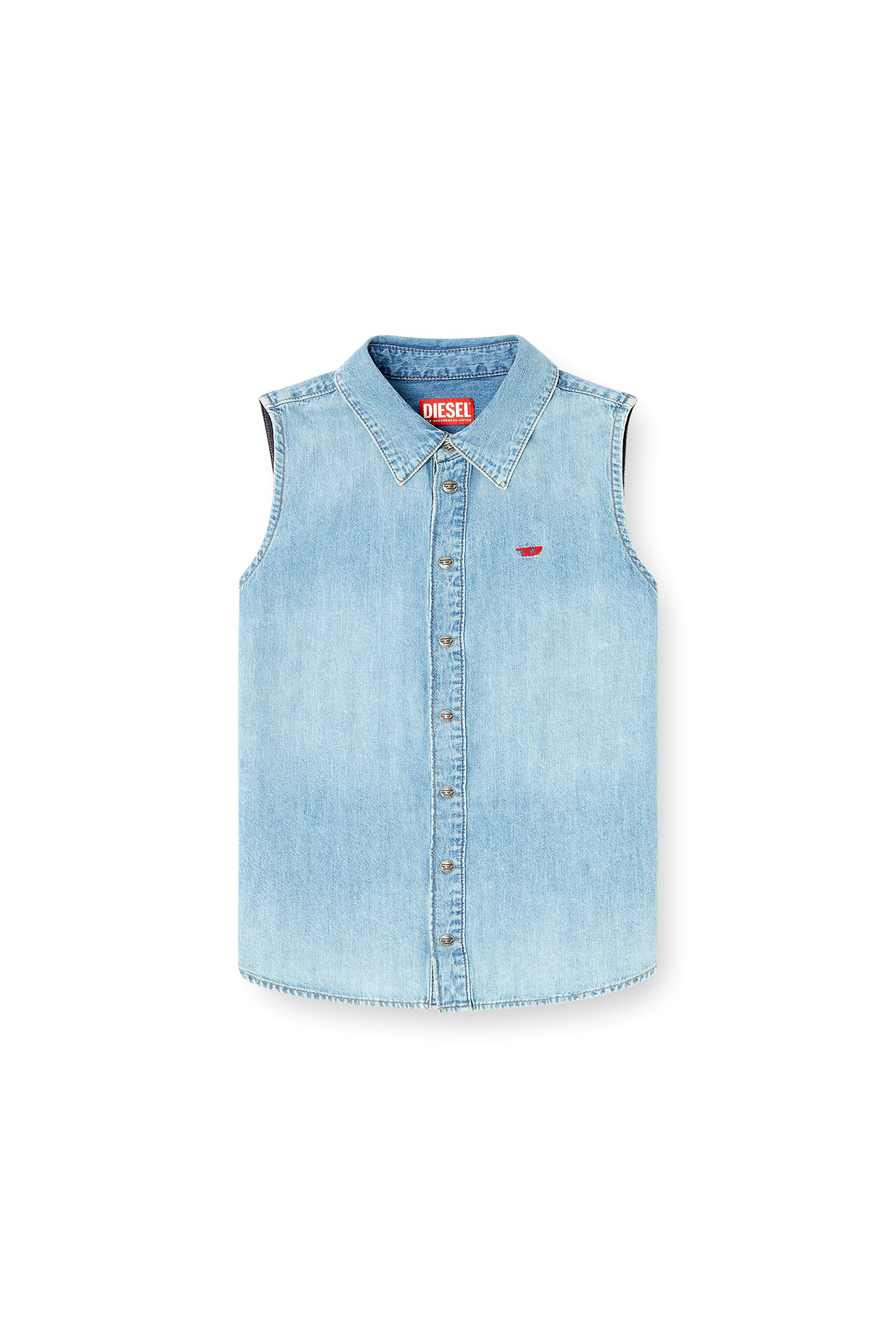 Diesel - DE-EAZY-SL, Chemise en denim sans manches Femme in Bleu - 2