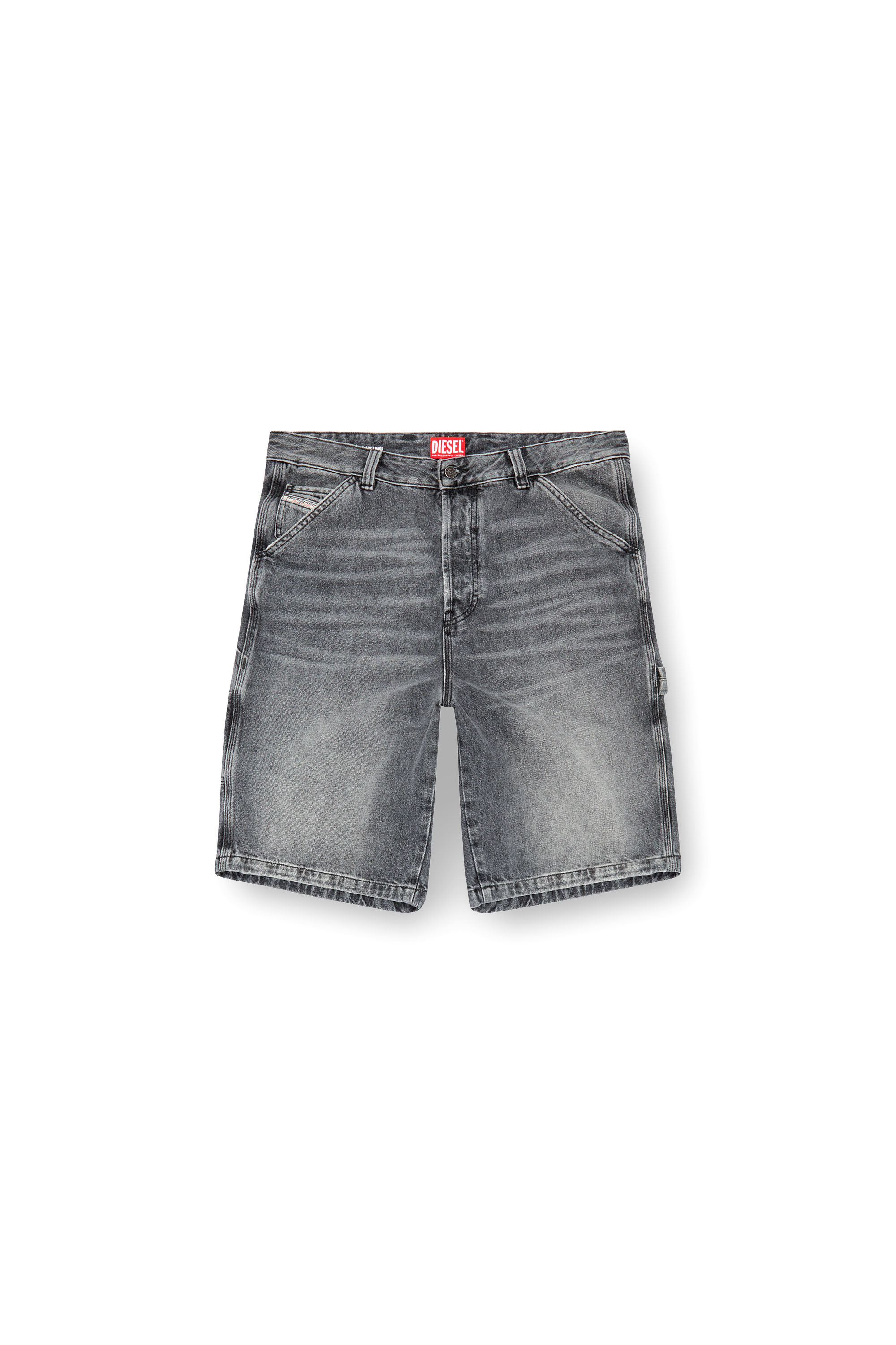 Diesel - D-LIVERY-SHORT, Short utility en denim de chanvre Homme in Noir - 3