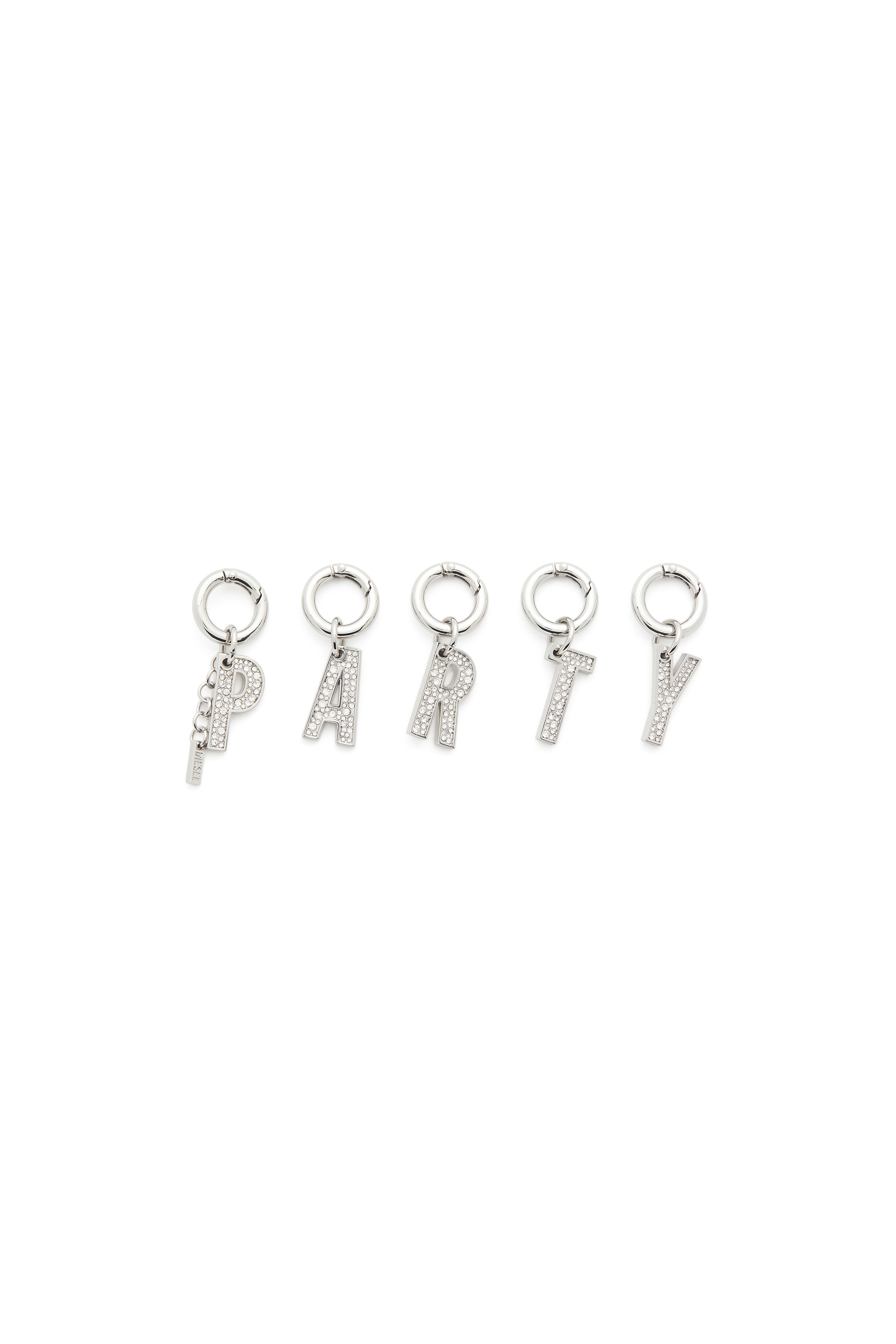 Diesel - CHARM-PARTY, Woman's Metal PARTY charms with rhinestones in Silver - 1