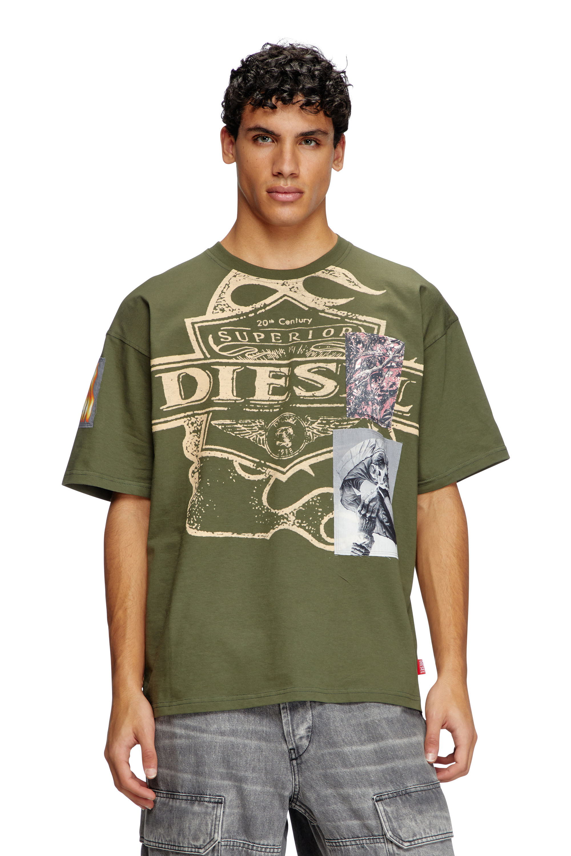 Diesel - T-BOXT-SLITS-R8, T-shirt avec empiècement Homme in ToBeDefined - 1