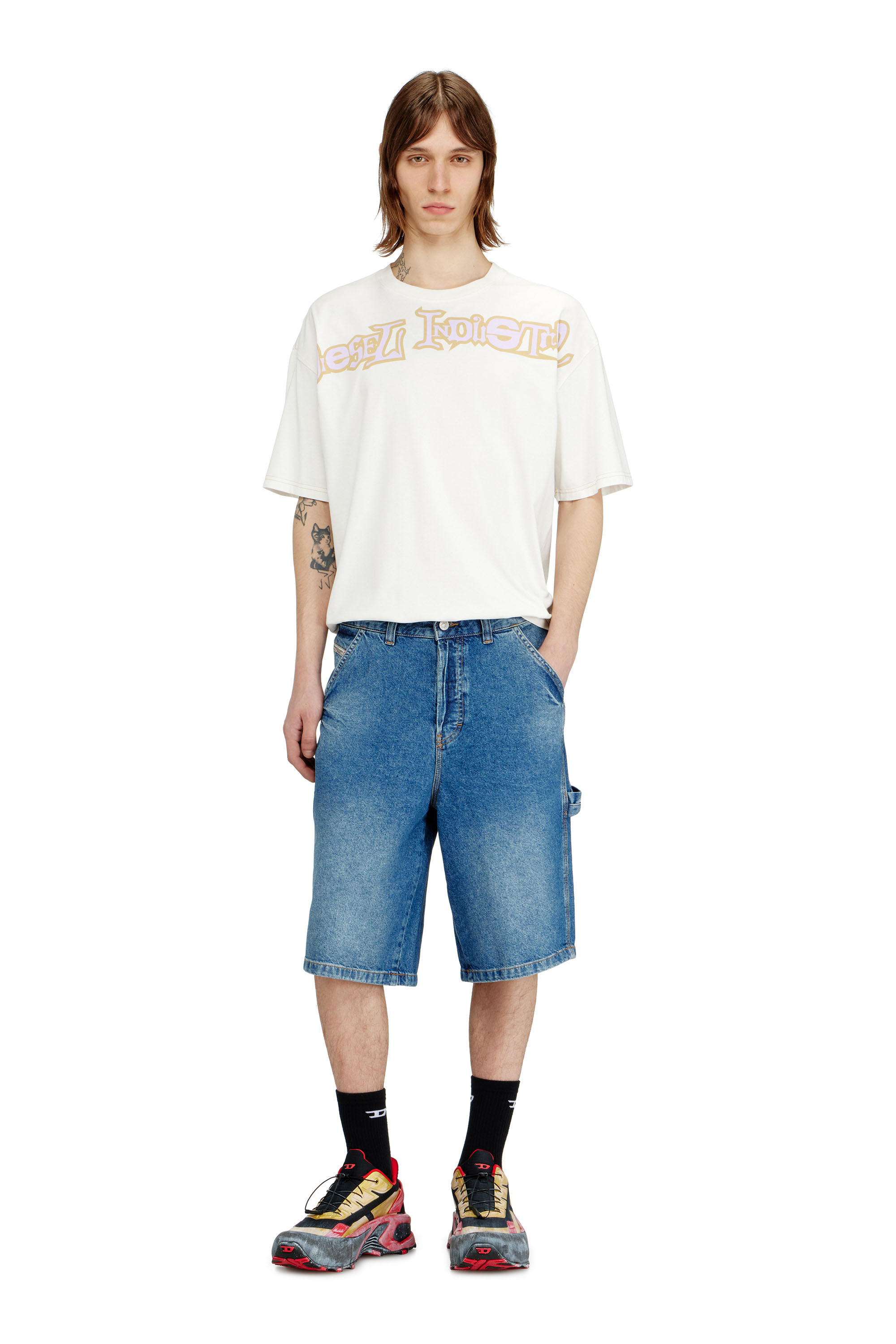 Diesel - D-LIVERY-W-SHORT, Shorts en denim style utilitaire Homme in Bleu - 2