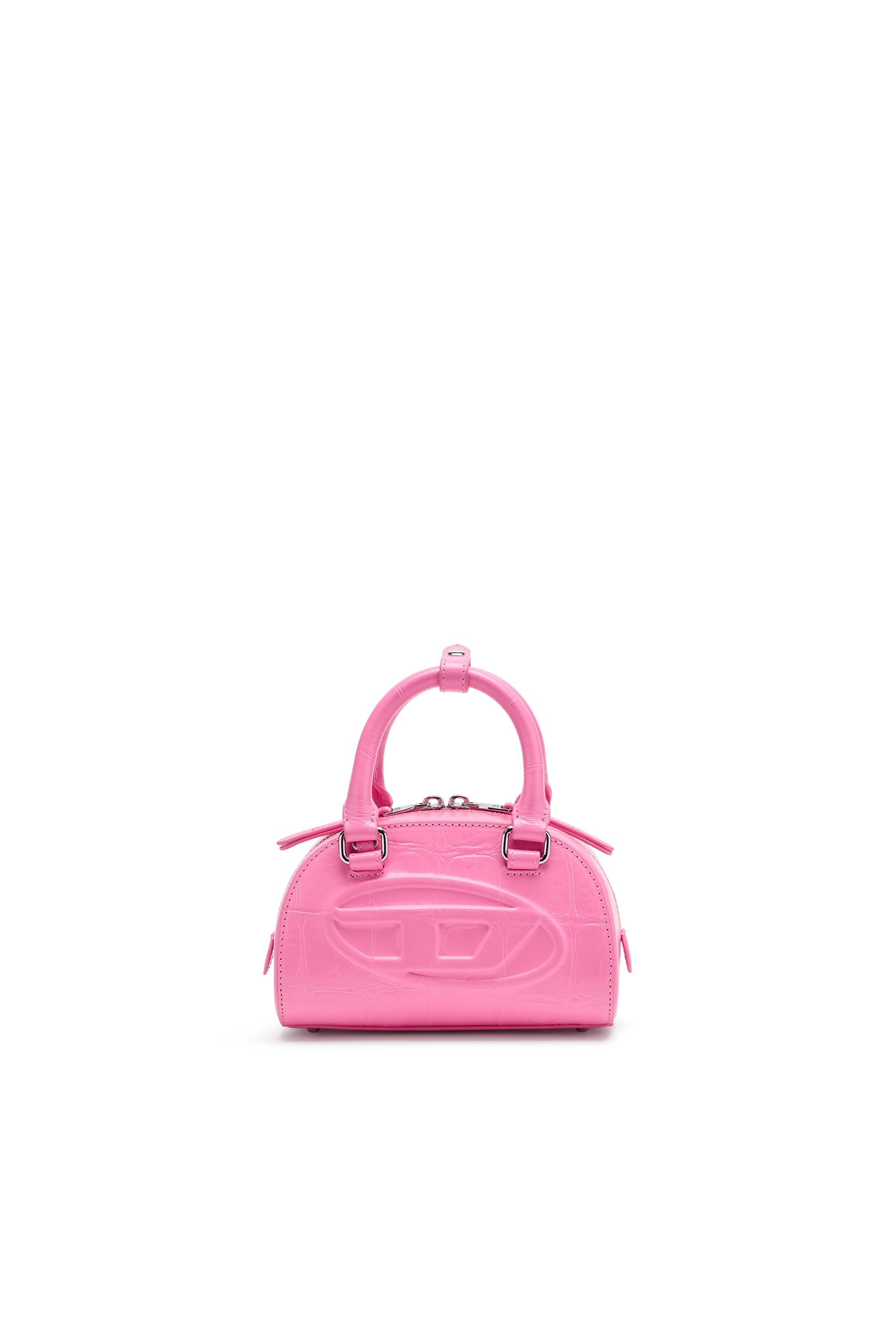 Diesel - 1DR DOME CROSSBODY, 1DR Dome-Mini sac bowling en cuir effet croco Femme in Rose - 1