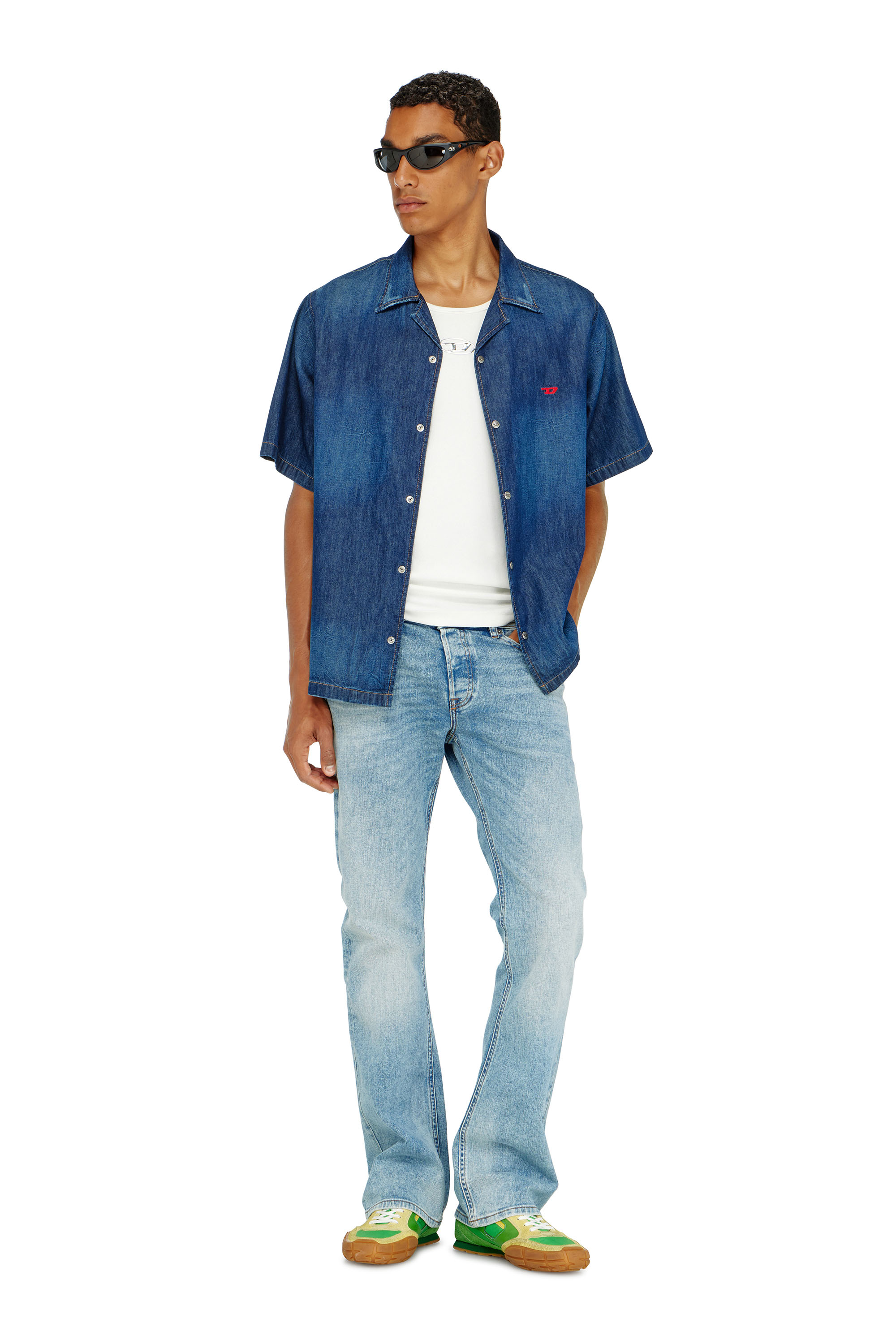 Diesel - D-NABIL-D, Chemise &agrave; manches courtes en denim Homme in Bleu - 2