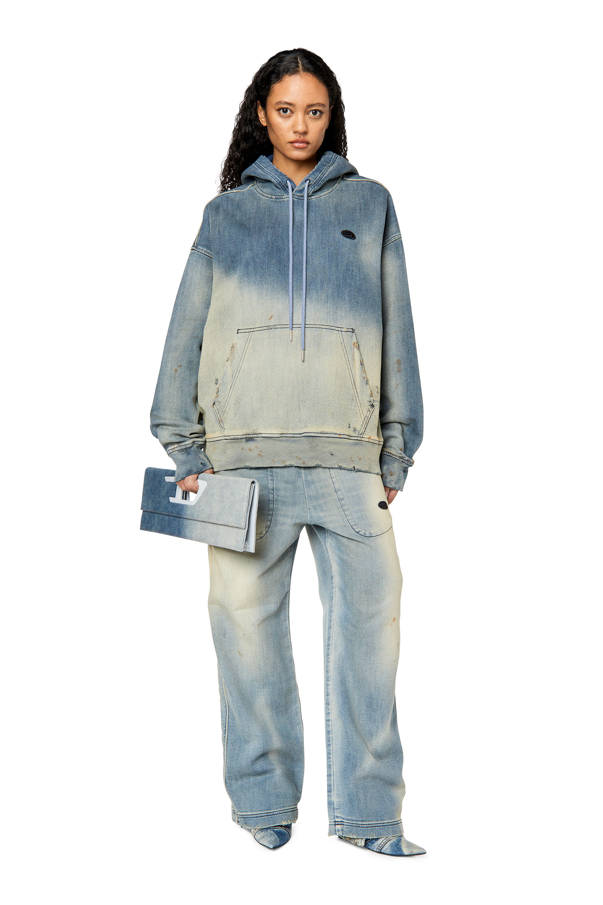 Diesel - D-Martians Track Denim 09G48 Straight, Bleu Clair - Image 6