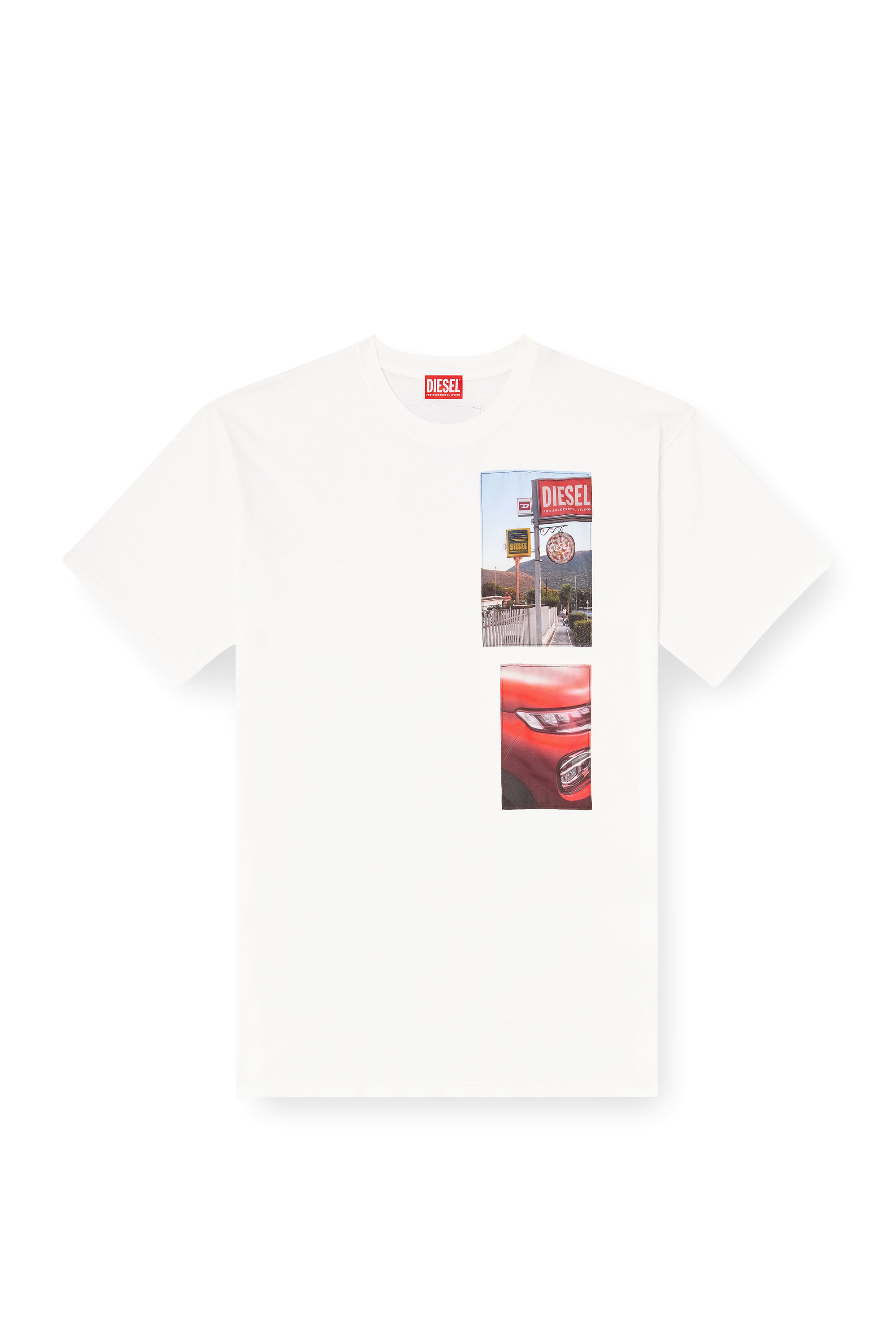 Diesel - T-BOXT-T3, T-shirt avec empiècements photo de logo Homme in Blanc - 3