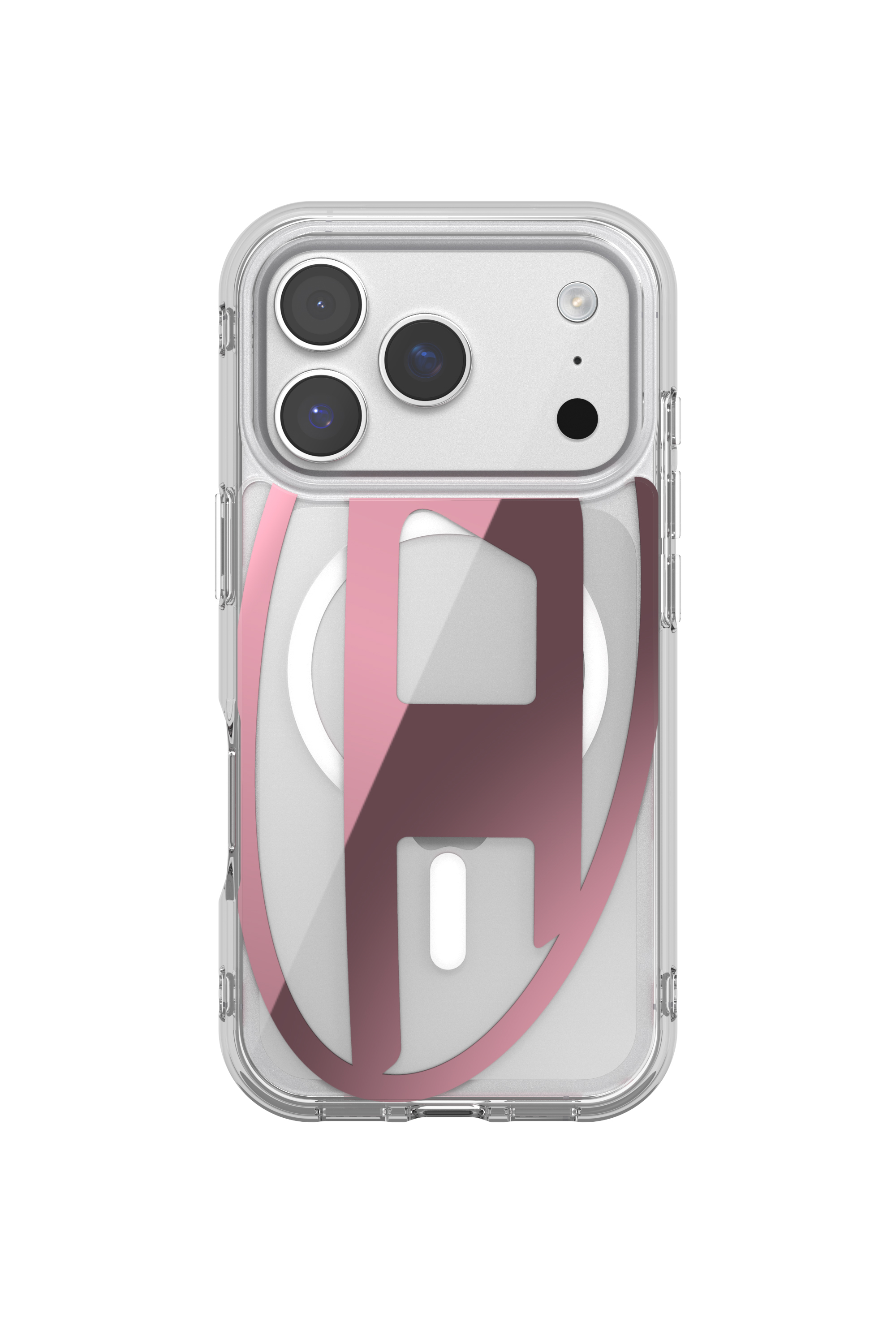 Diesel - 60421 AOP CASE, &Eacute;tui m&eacute;tallique Oval D avec Magsafe pour iPhone 17 Pro Mixte in Rose - 2