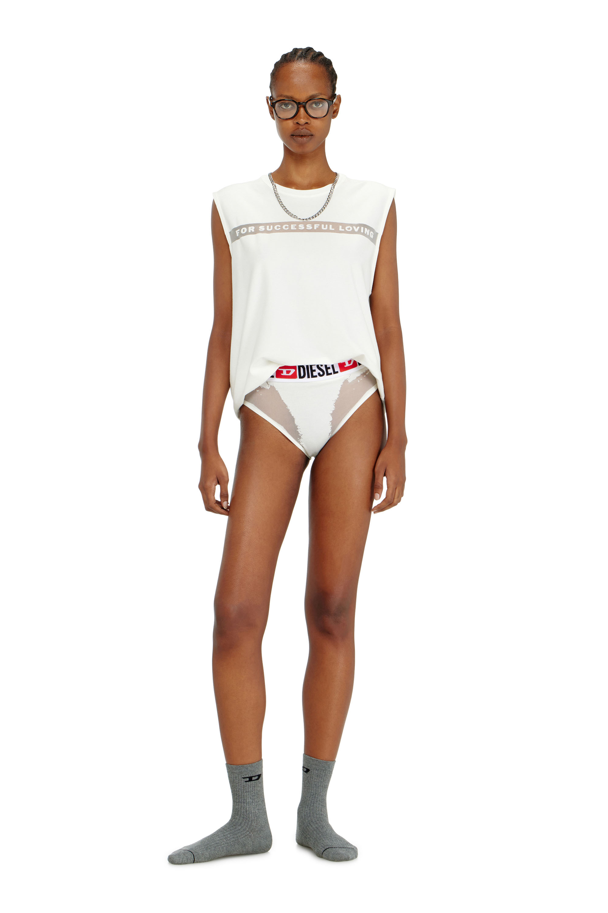Diesel - PR-SAM-D-CORE, Culotte effet d&eacute;vor&eacute; transparent Femme in Blanc - 2