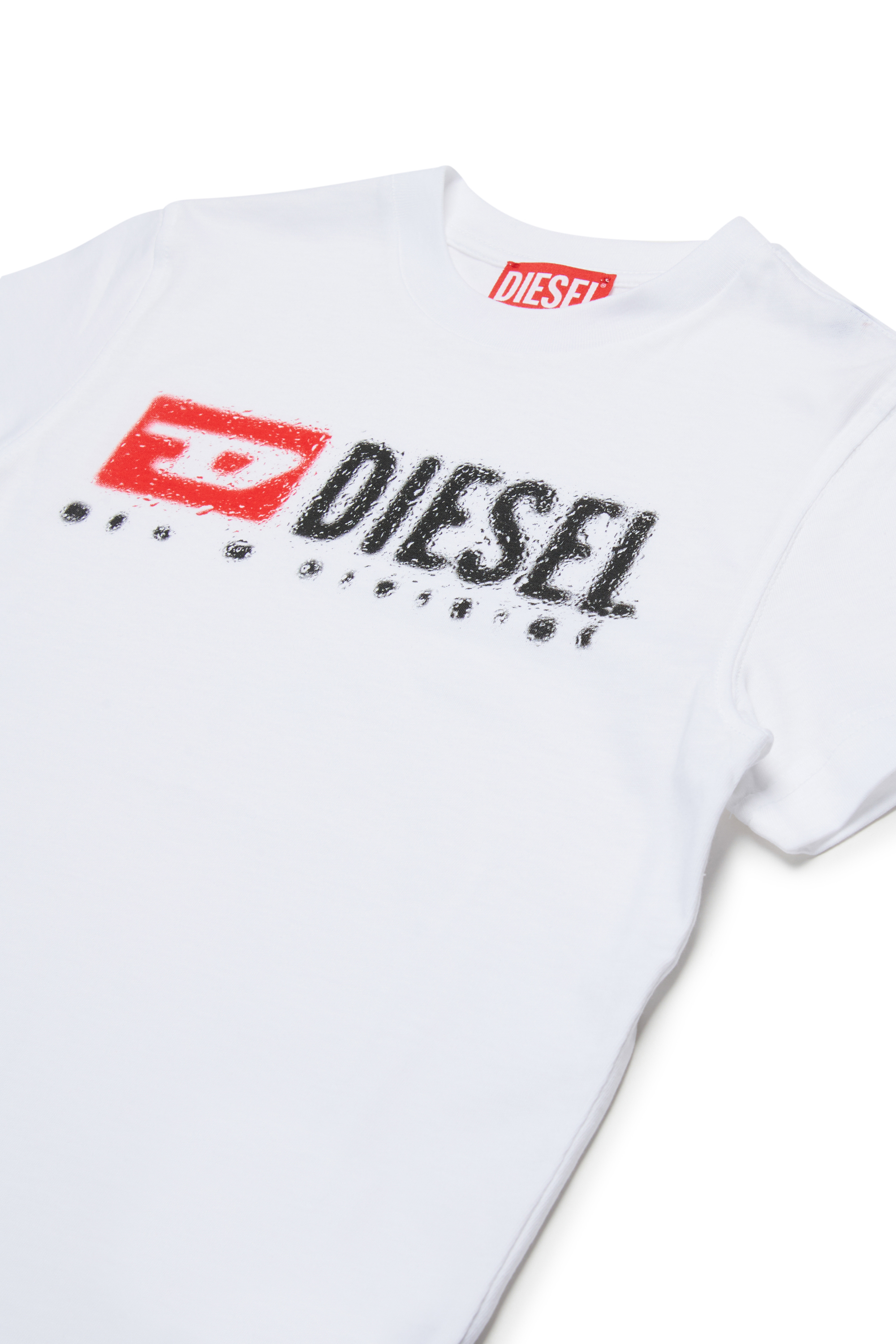 Diesel - TADJUSTK14, T-shirt en coton avec logo imprimé Homme in Blanc - 3