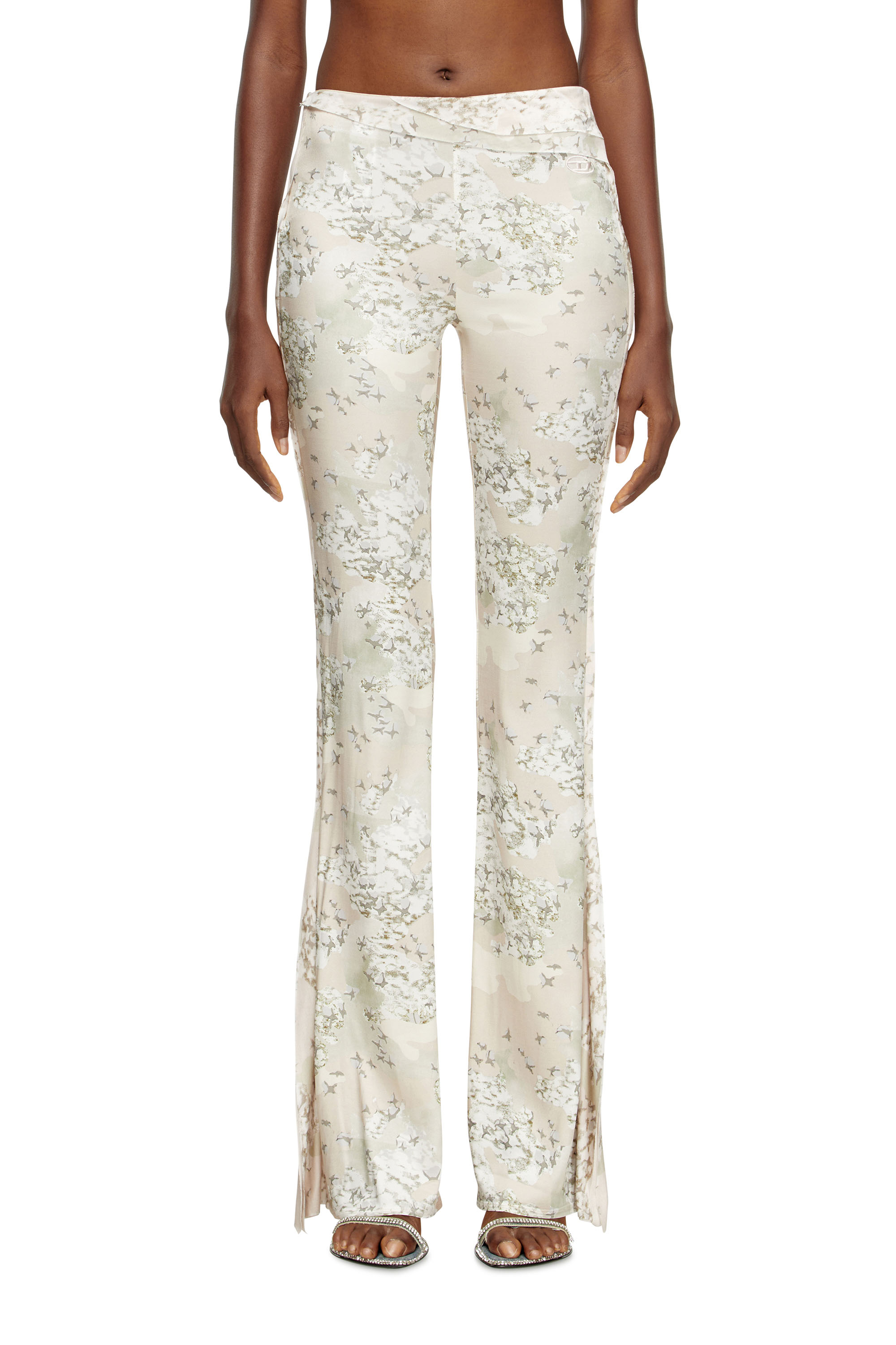P-AFFAL, Beige Diesel - P-AFFAL, Pantalon de jazz avec imprimés camouflage mélangés Femme in Beige - 3