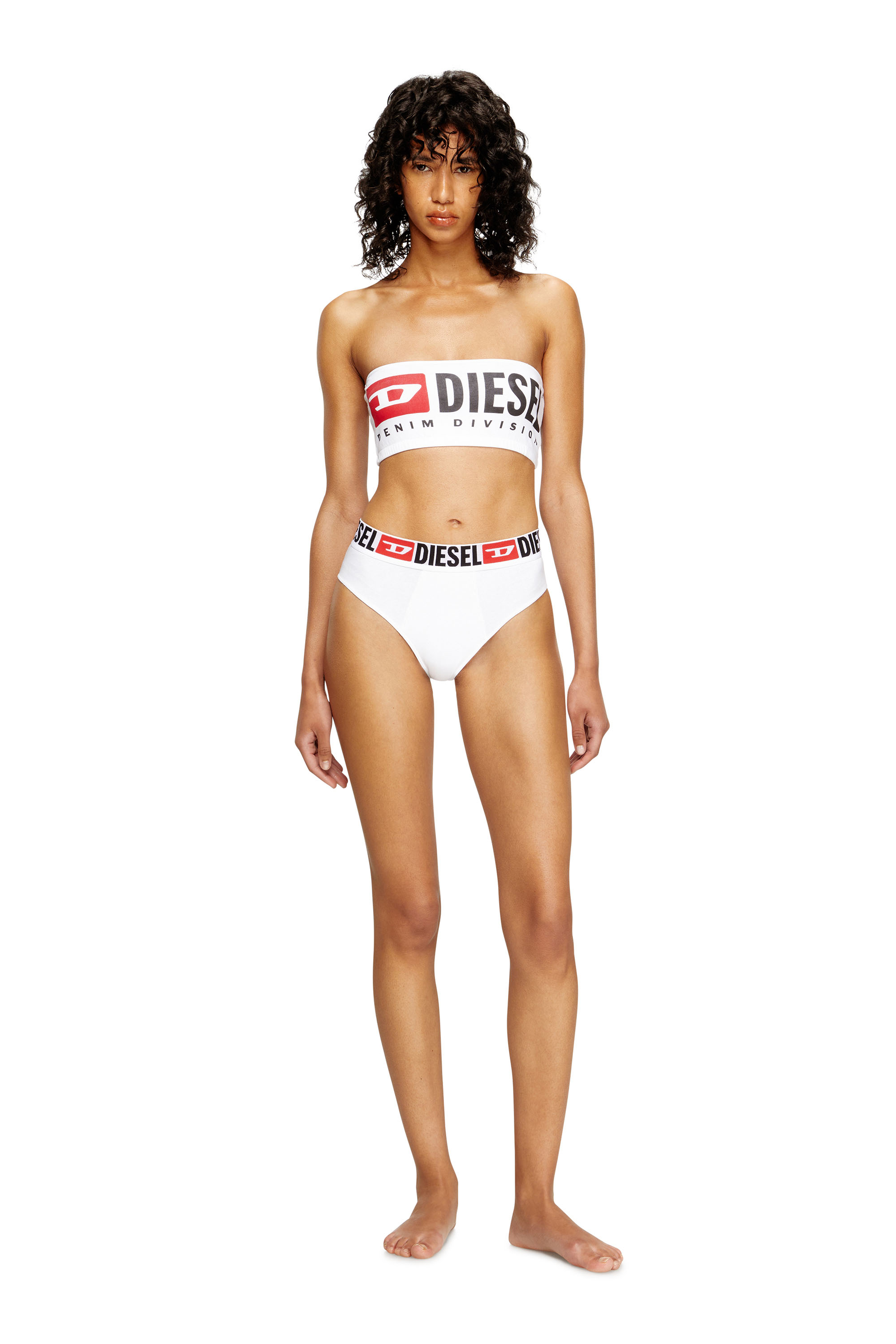 Diesel - UFSB-MELANIE, Soutien-gorge sans bretelles avec maxi logo Femme in Blanc - 2