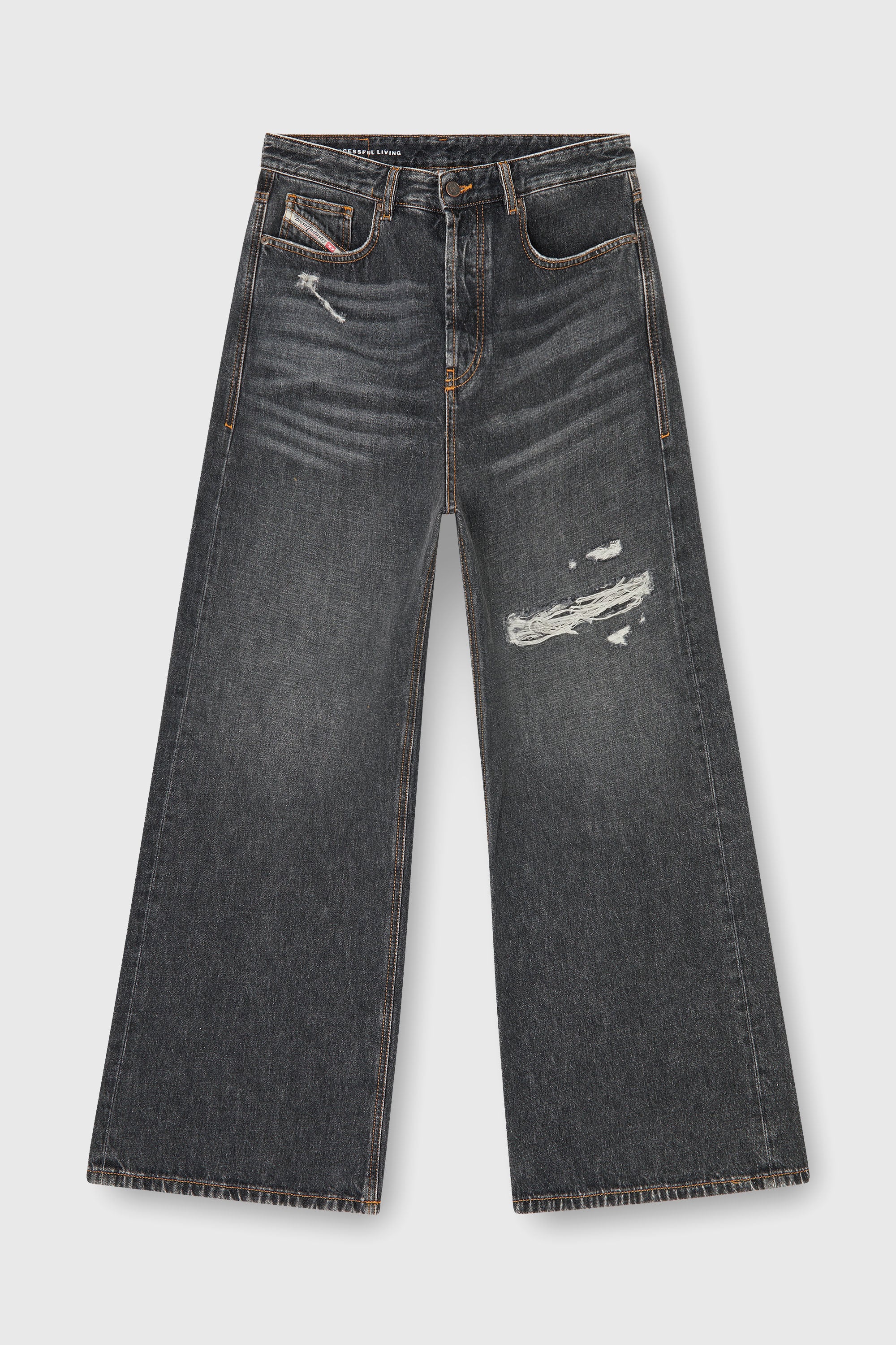 Diesel - Relaxed Jeans D-Rise 007DN Homme, Noir/Gris fonc&eacute; - Image 2