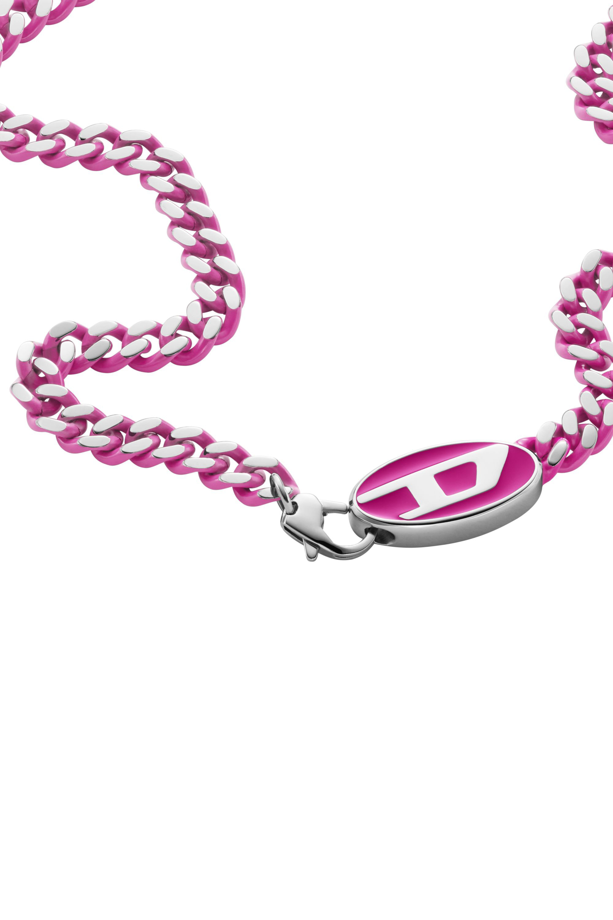 Diesel - DX1508, Unisex Stainless steel chain necklace in Pink - Image 1