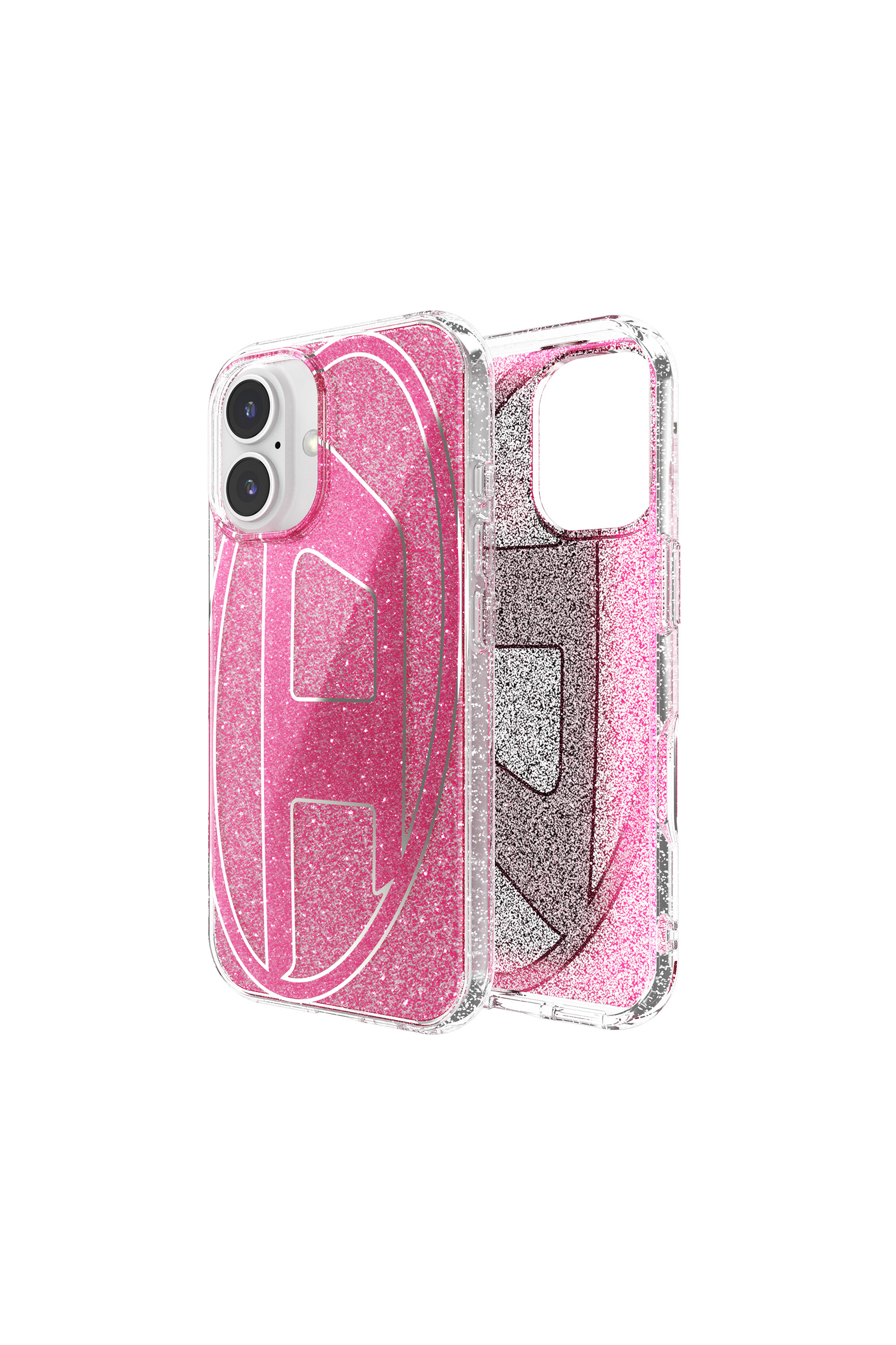 Diesel - 60155 AOP CASE, Coque pailletée pour l'iP 16 Mixte in Rose - 1